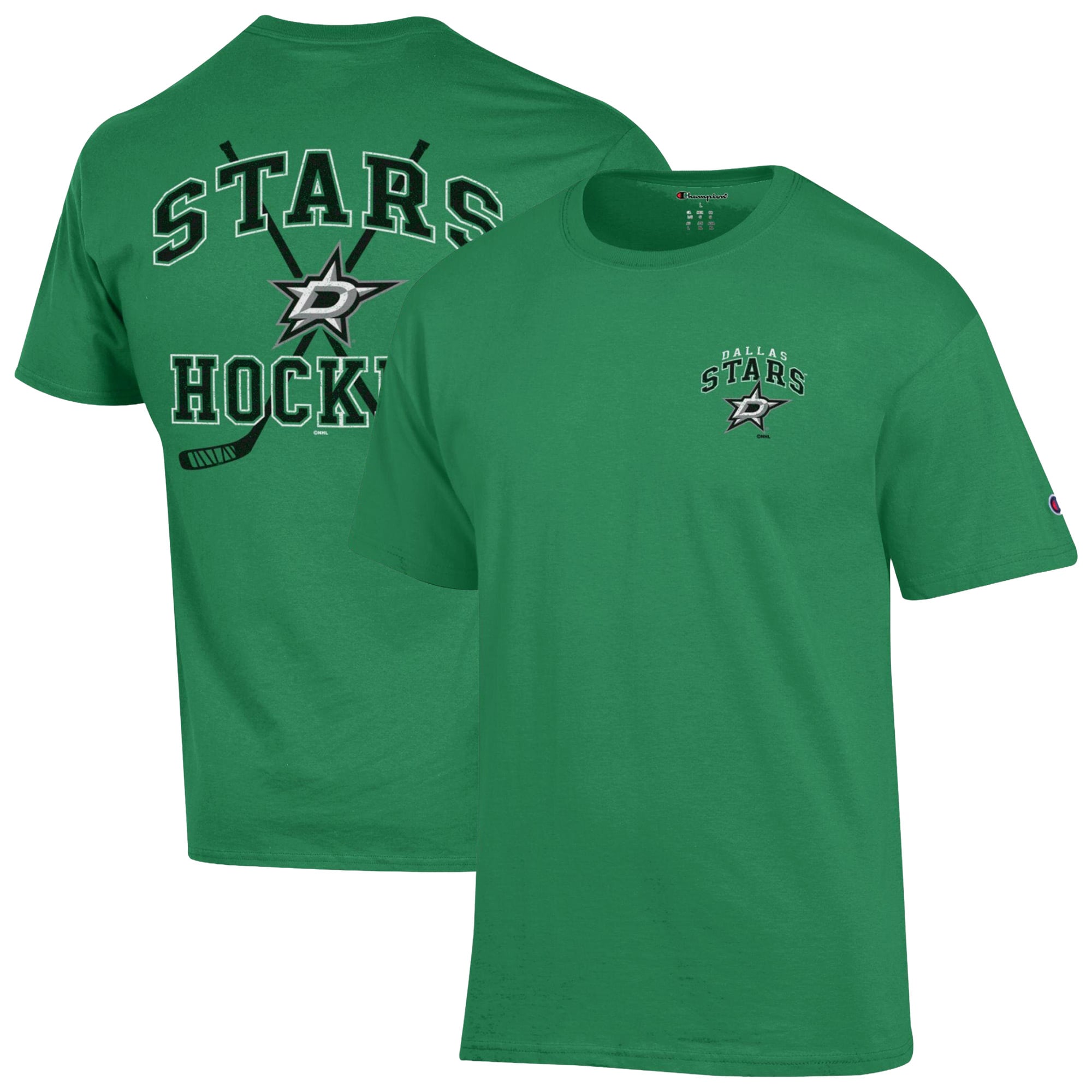 T-shirt Champion vert Kelly des Dallas Stars « Stick With It » pour homme