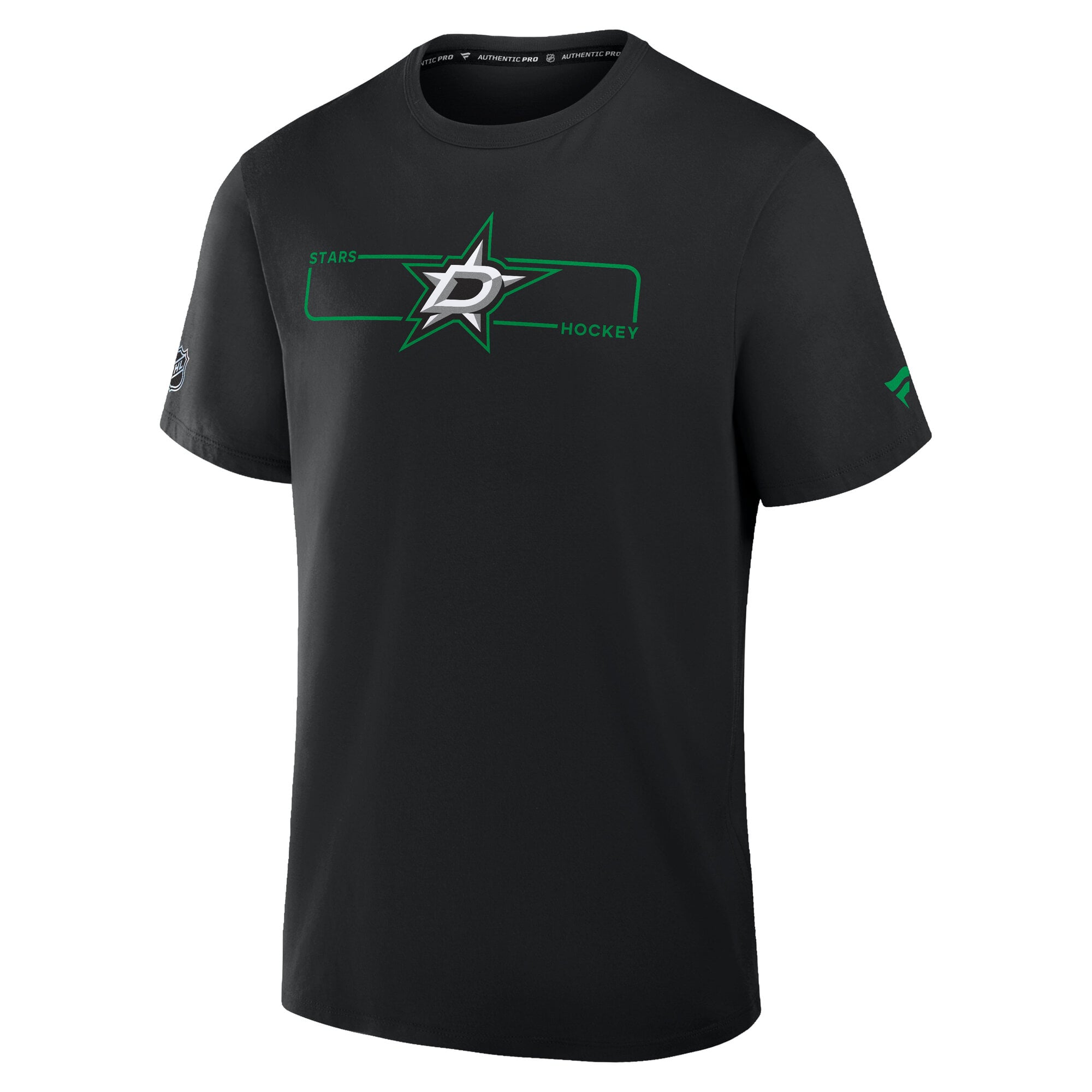 Men's Fanatics Black Dallas Stars Authentic Pro Primary Logo T-Shirt