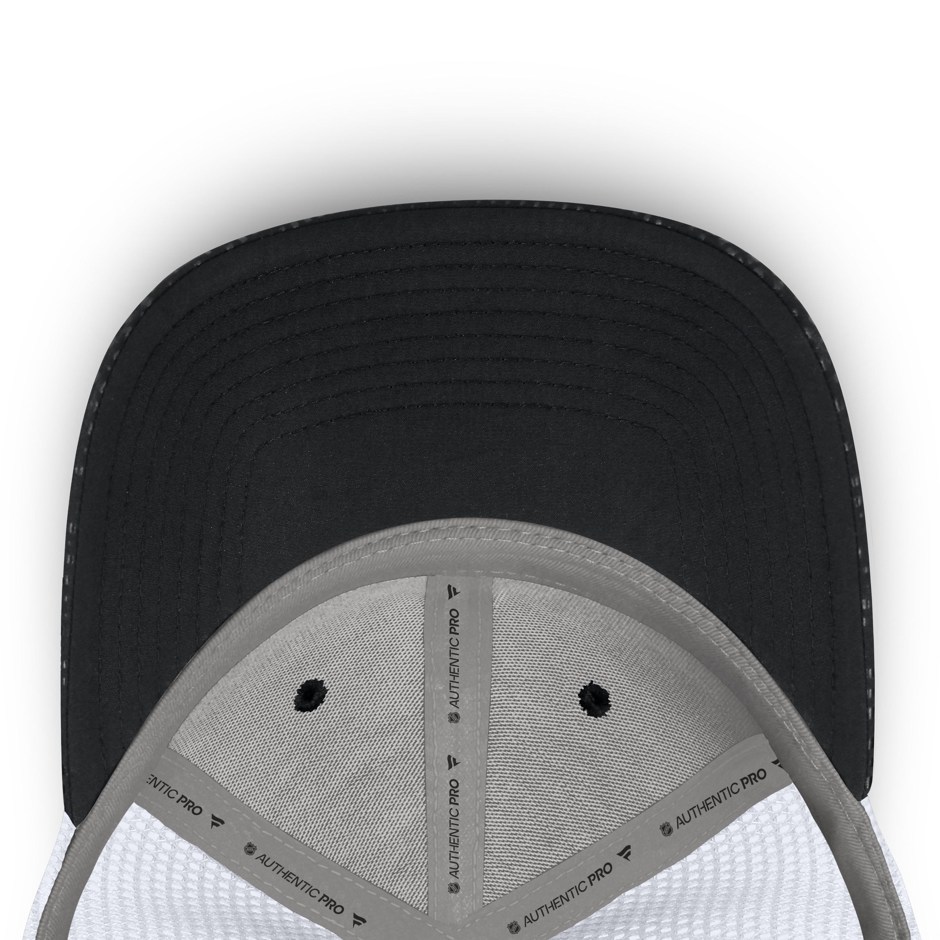 Men's Fanatics Black Dallas Stars Authentic Pro Rink Boxed Logo Trucker Hat
