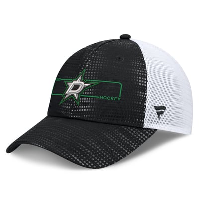 Men's Dallas Stars Fanatics Black Authentic Pro Rink Boxed Logo Trucker Hat