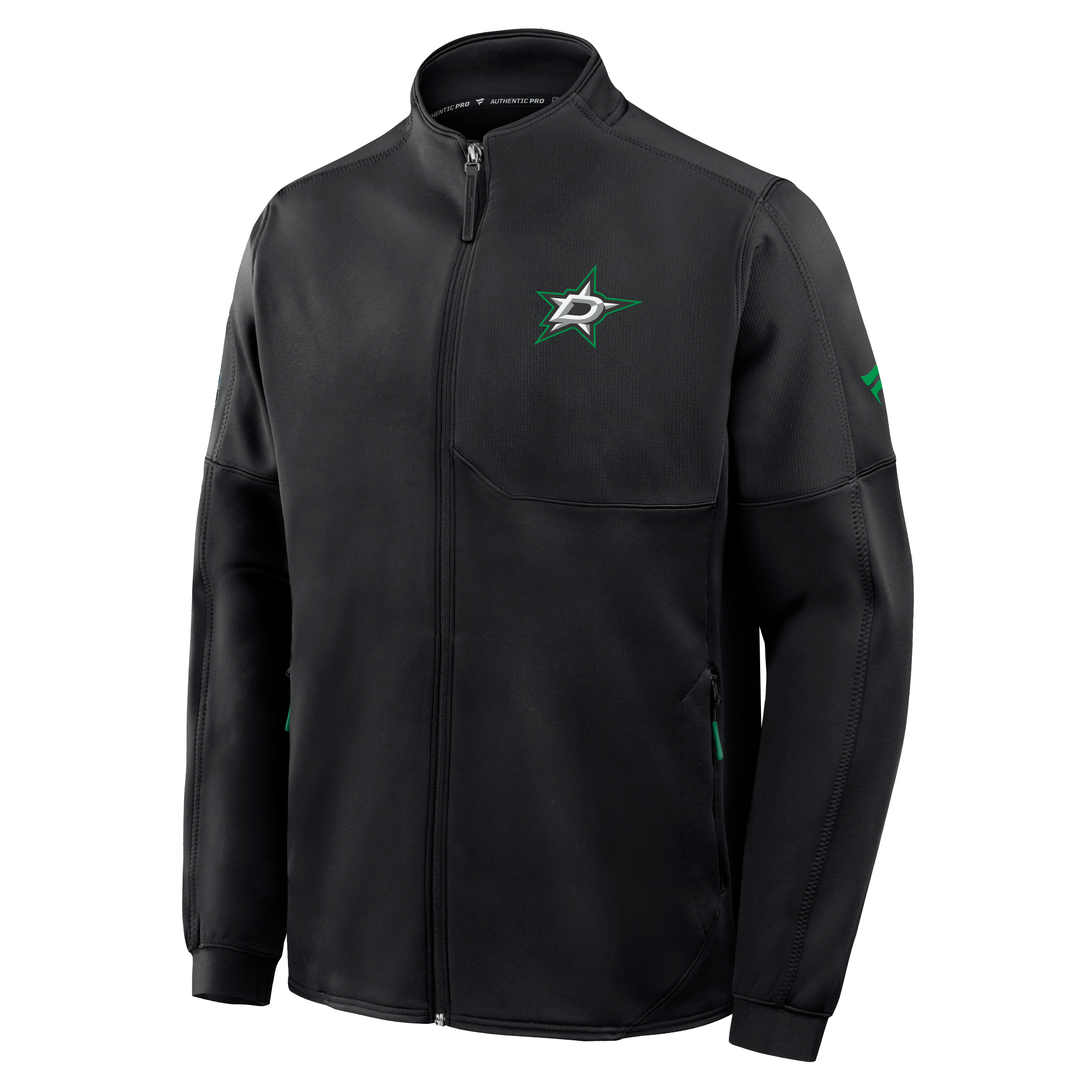 Men's Fanatics Black Dallas Stars Authentic Pro Rink Fleece Full-Zip Jacket
