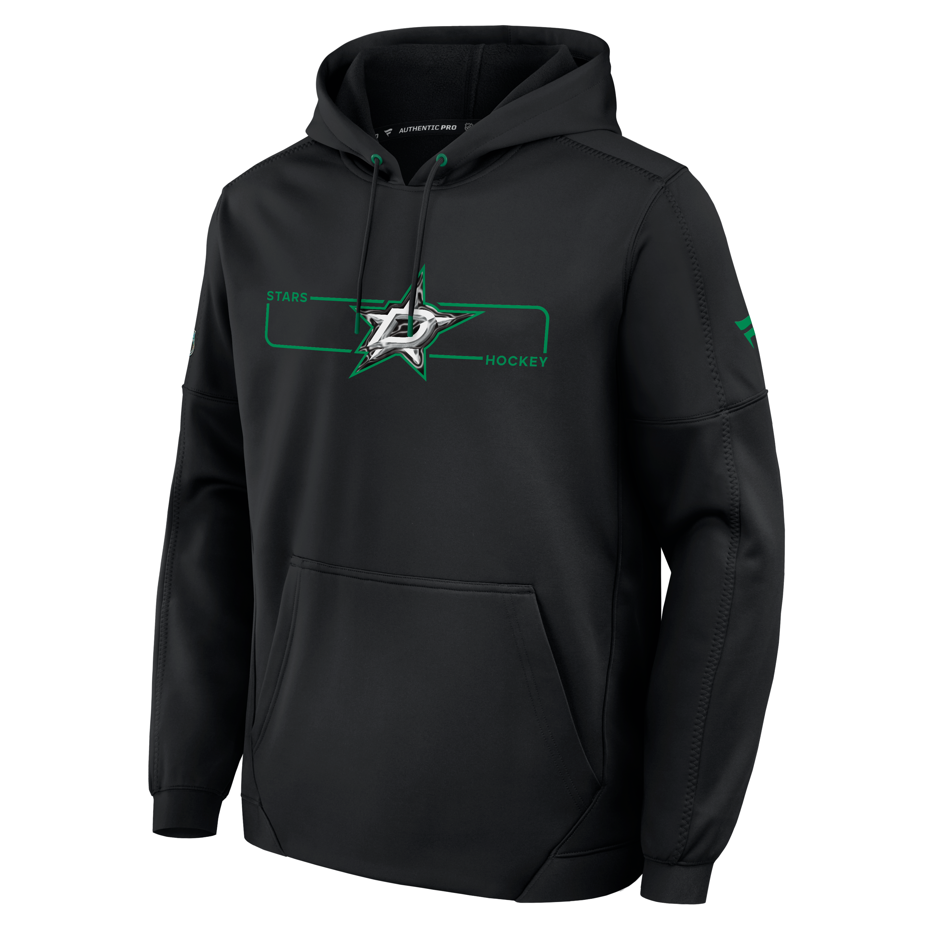 Men's Fanatics Black Dallas Stars Authentic Pro Rink Fleece Pullover Hoodie