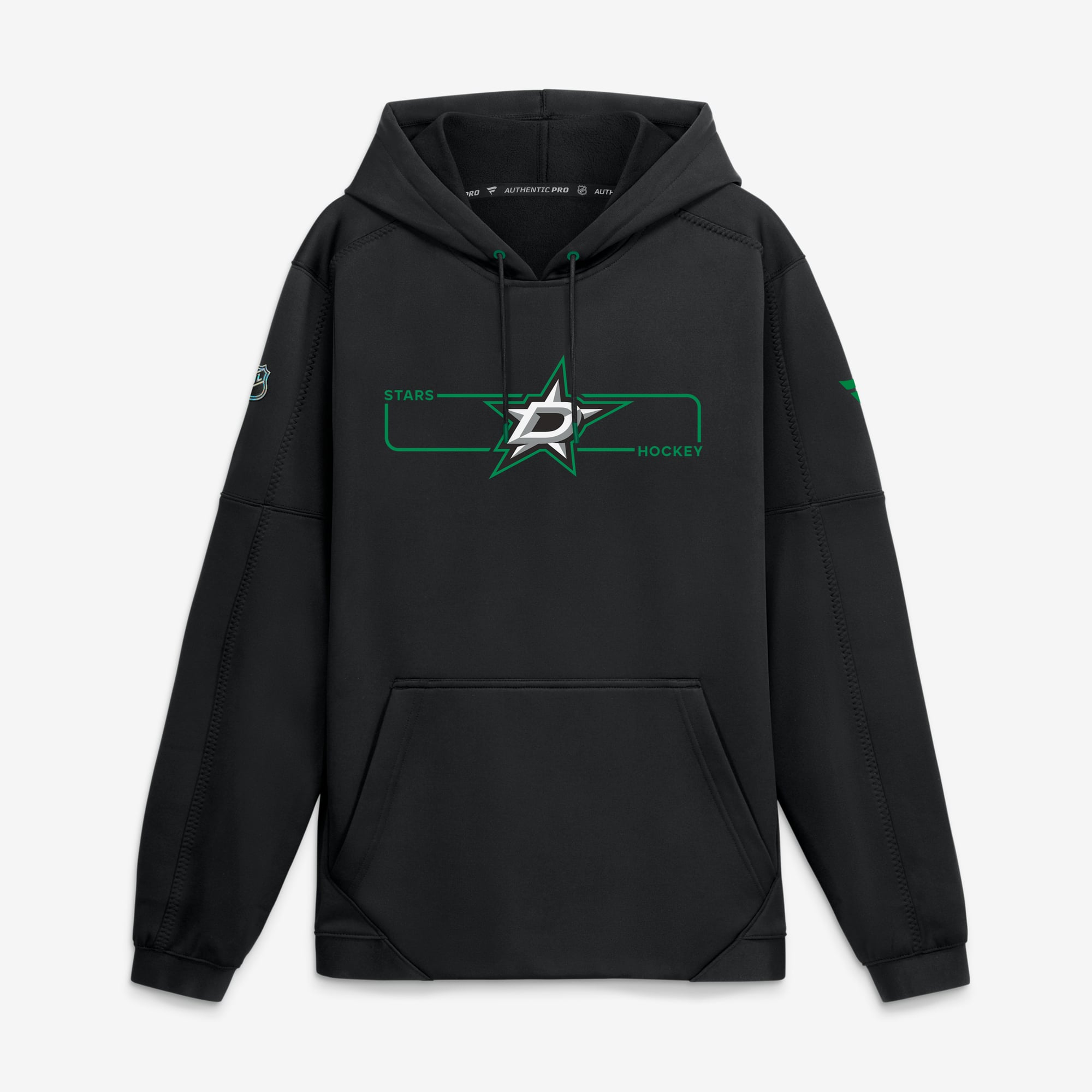 Sweat à capuche polaire authentique Pro Rink des Dallas Stars, noir, pour homme, Fanatics