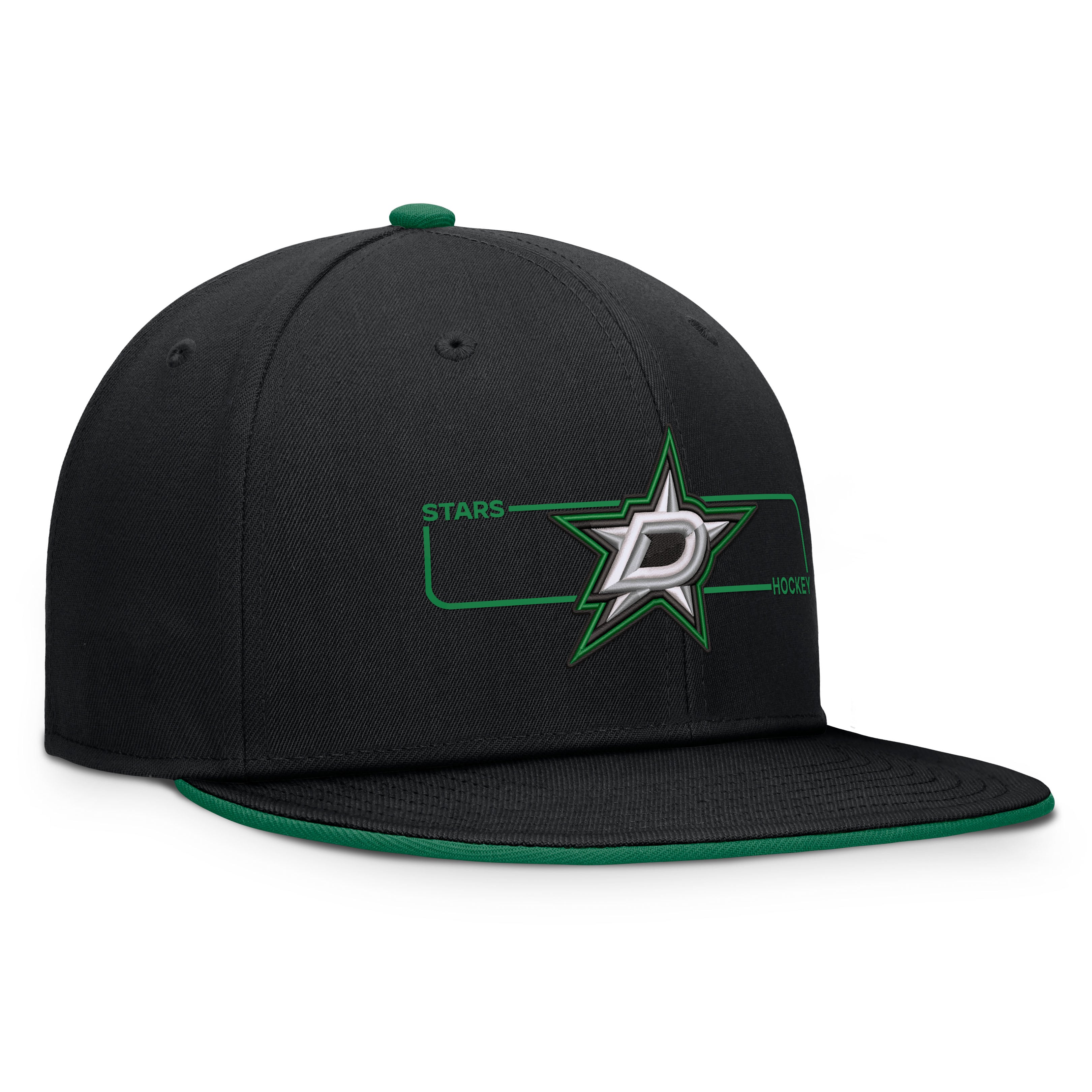 Men's Fanatics Black Dallas Stars Authentic Pro Rink Snapback Hat