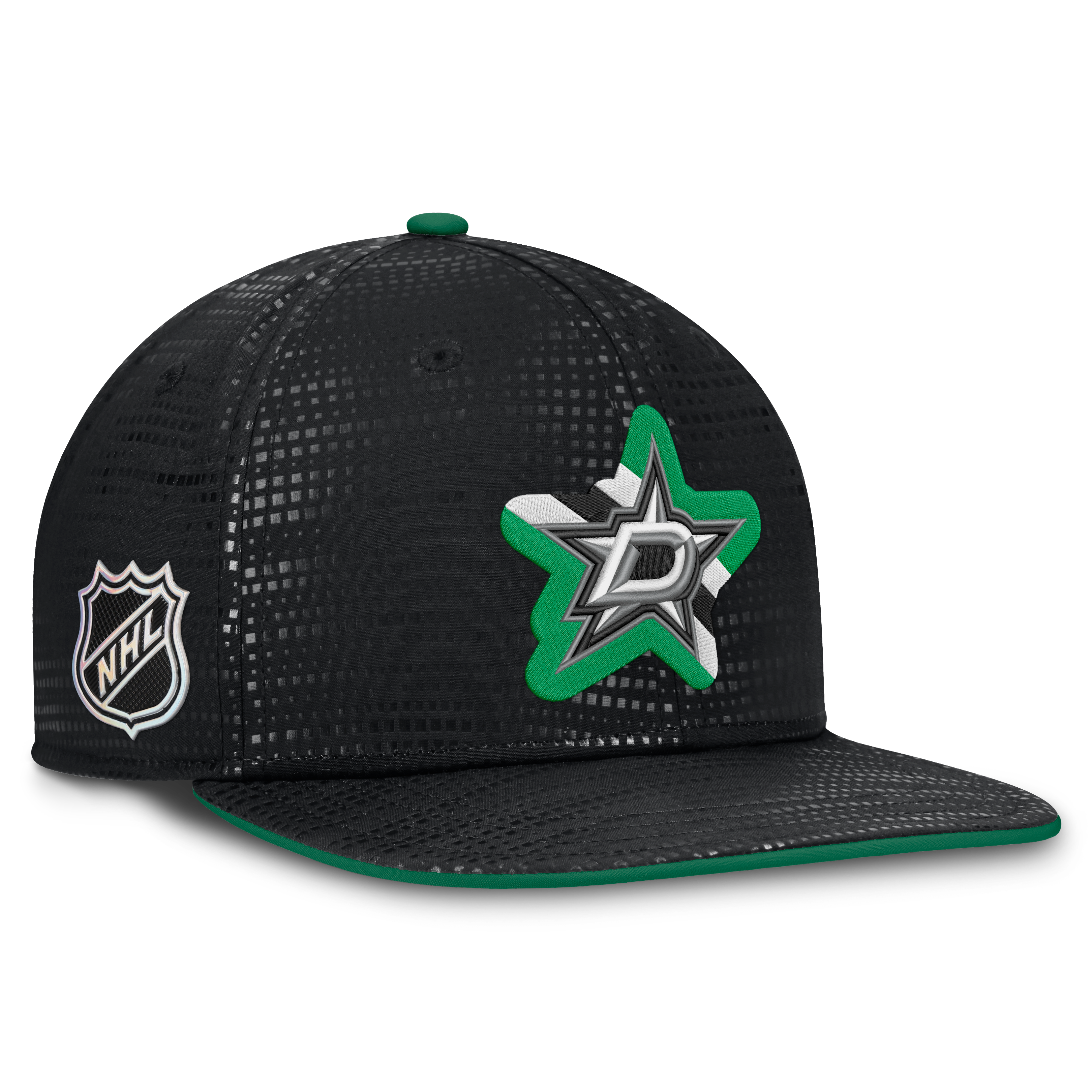 Men's Fanatics Black Dallas Stars Authentic Pro Rink Square Visor Snapback Hat