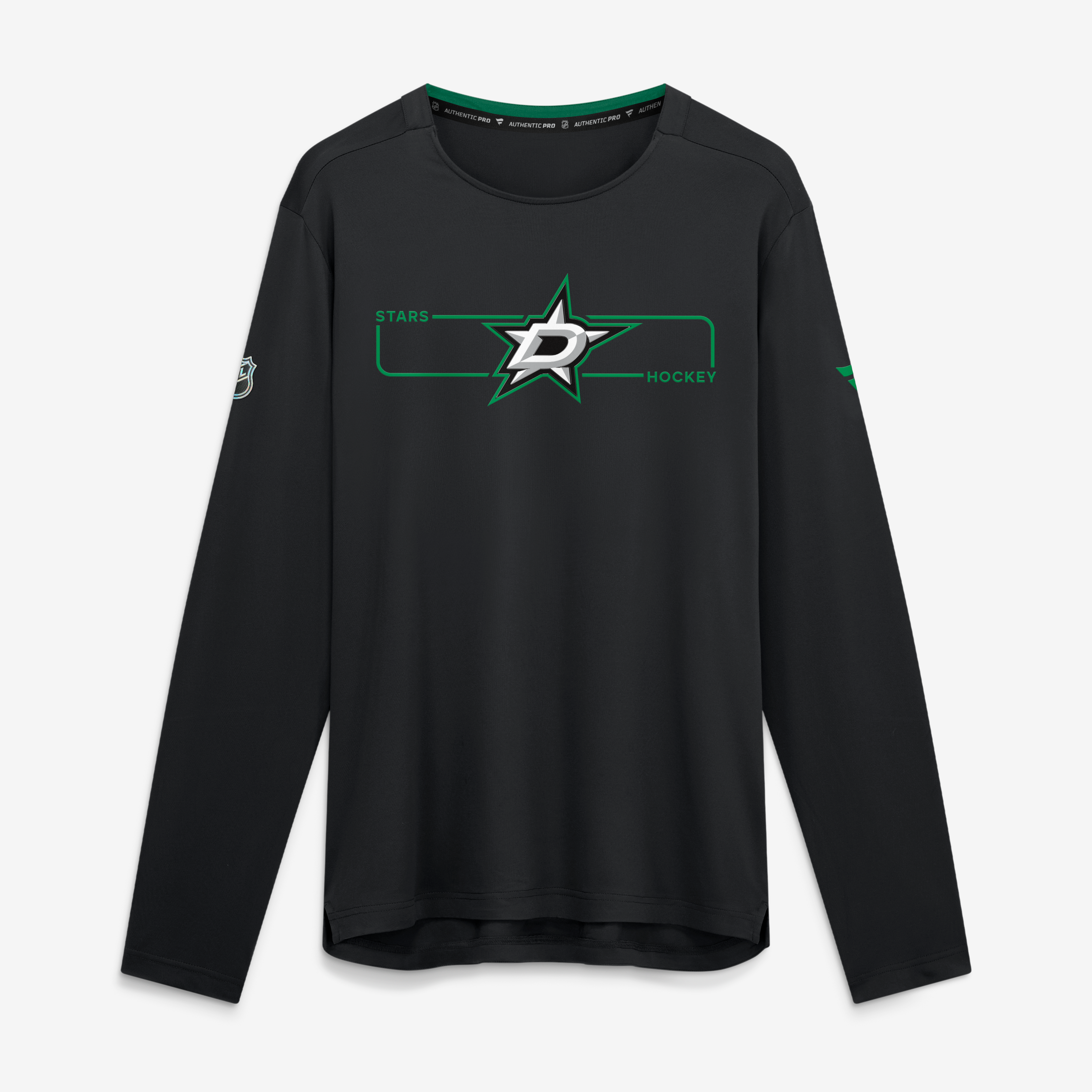 Men's Fanatics Black Dallas Stars Authentic Pro Rink Tech Long Sleeve T-Shirt