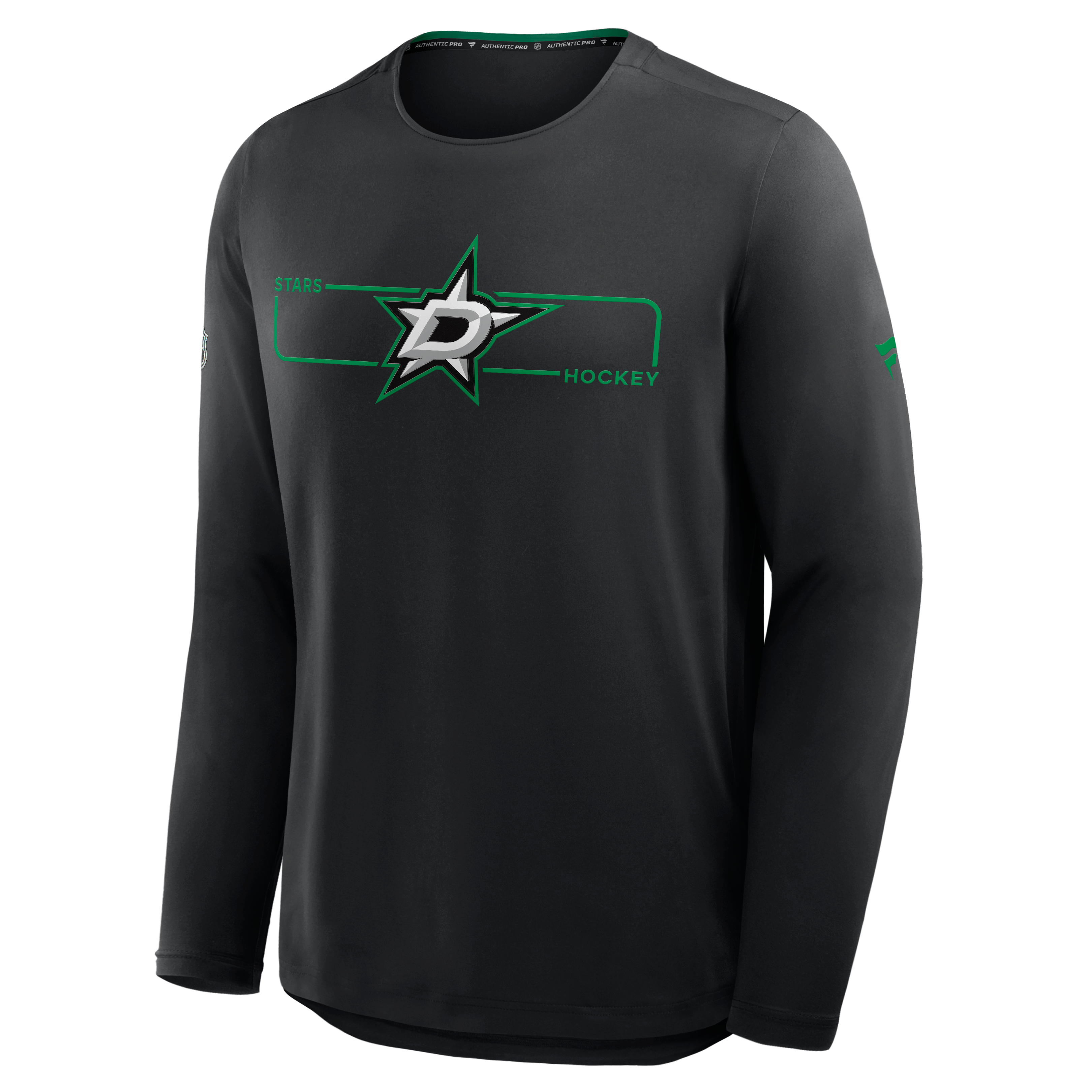 Men's Fanatics Black Dallas Stars Authentic Pro Rink Tech Long Sleeve T-Shirt