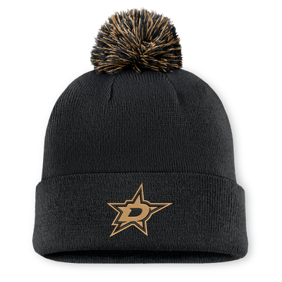 Men's Dallas Stars Fanatics Black Military Appreciation Authentic Pro Cuffed Knit Hat with Pom