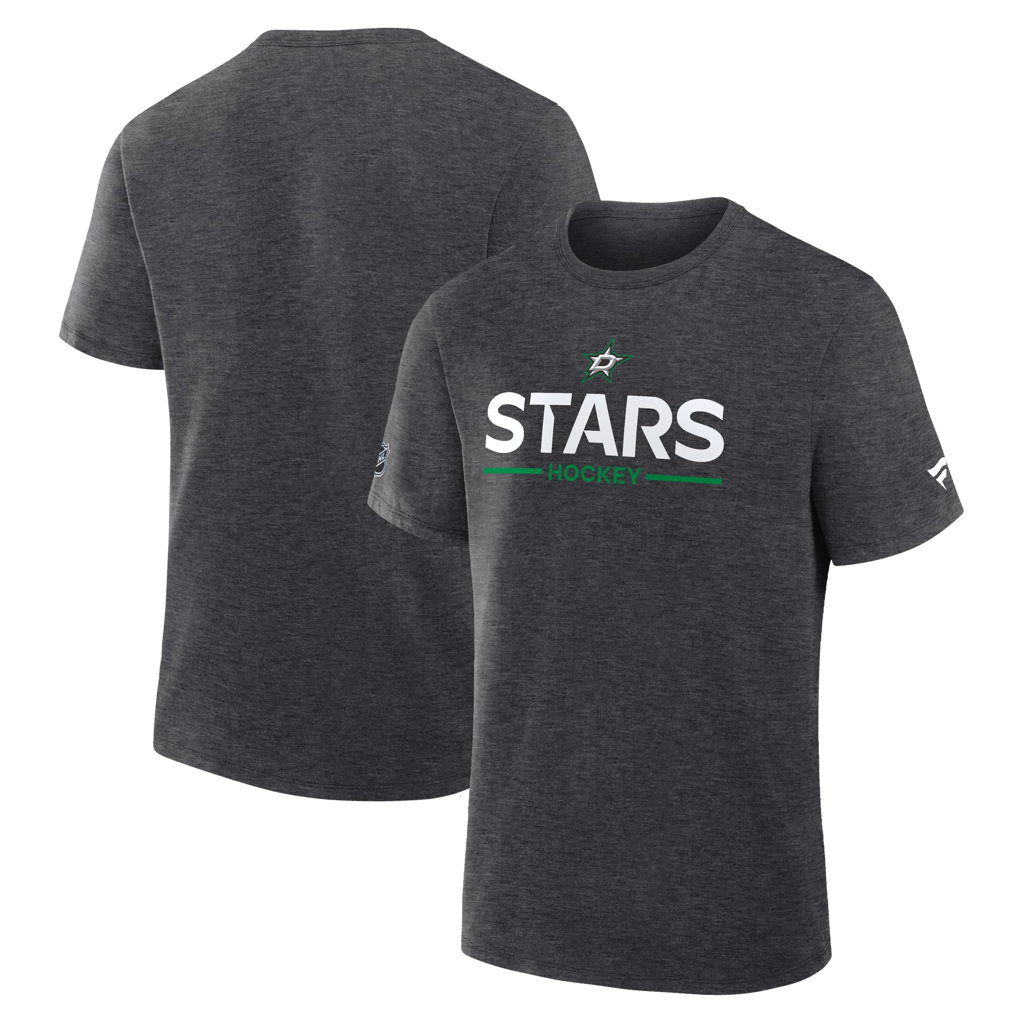 T-shirt authentique professionnel principal Fanatics Charcoal Dallas Stars pour homme