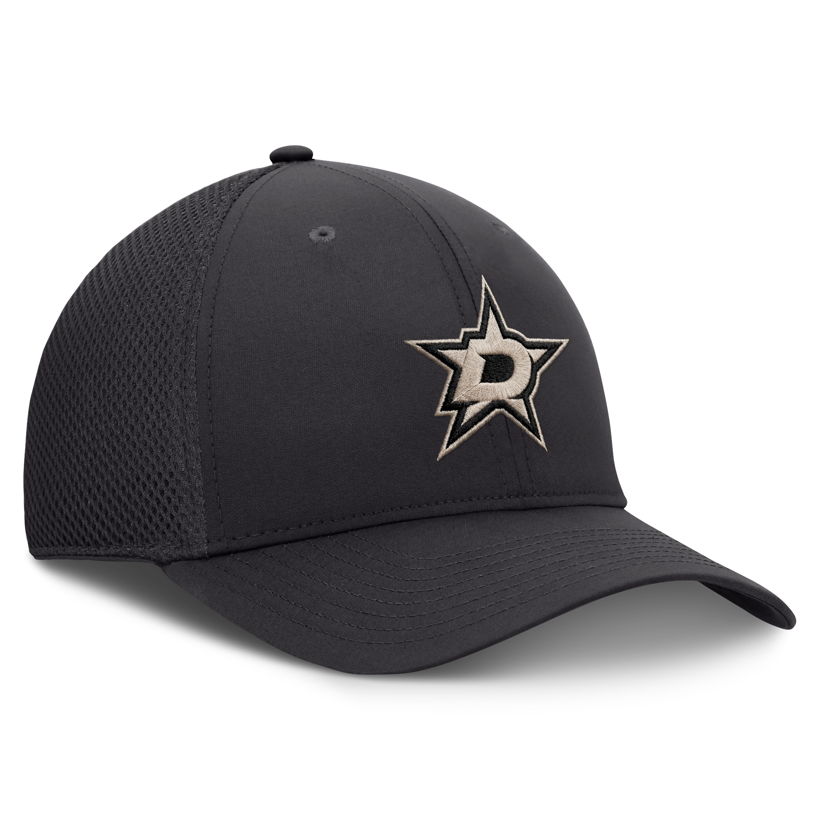 Casquette extensible Fanatics Charcoal Dallas Stars Road Meshback pour homme