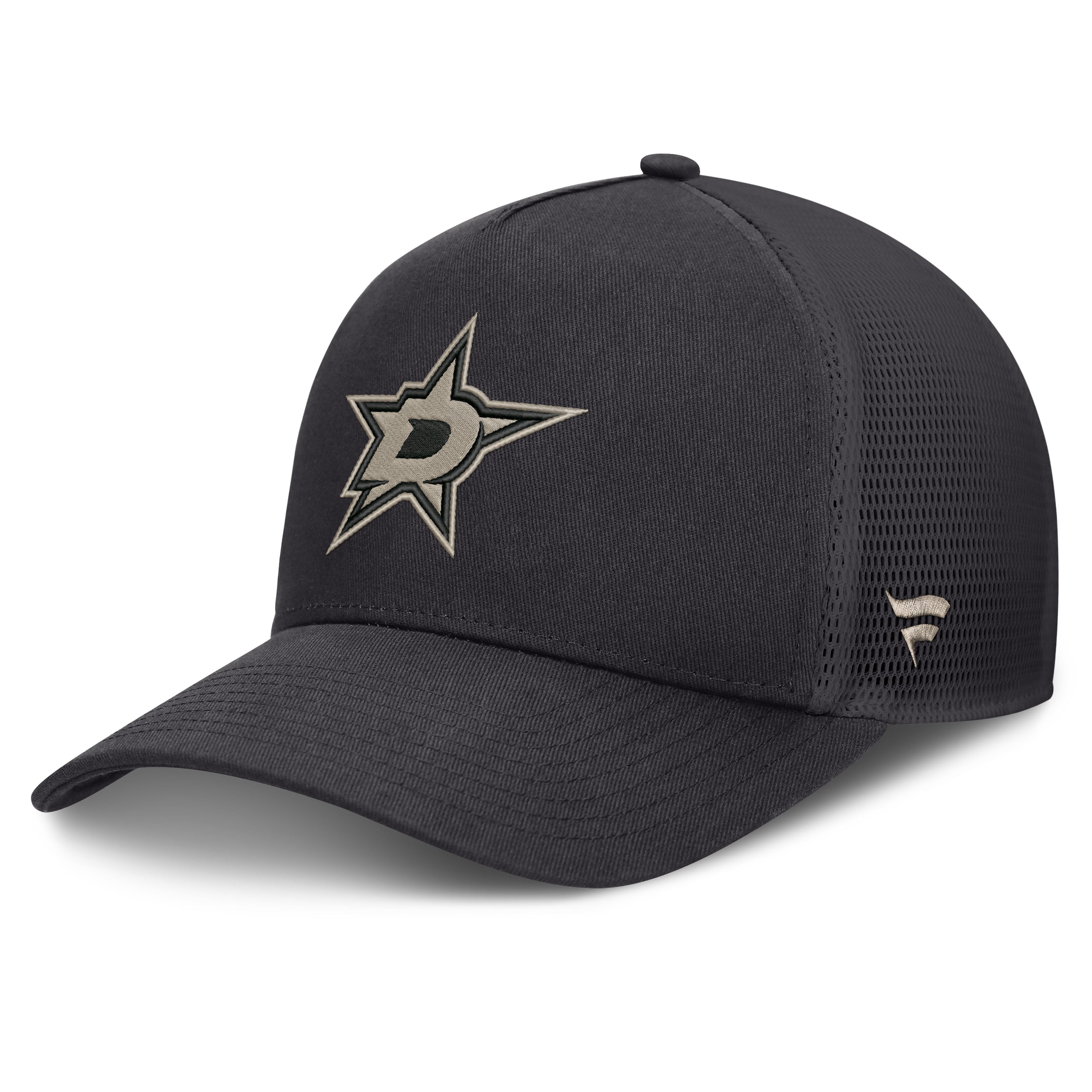 Men's Fanatics Charcoal Dallas Stars Road Soft Wash A-Frame Meshback Hat
