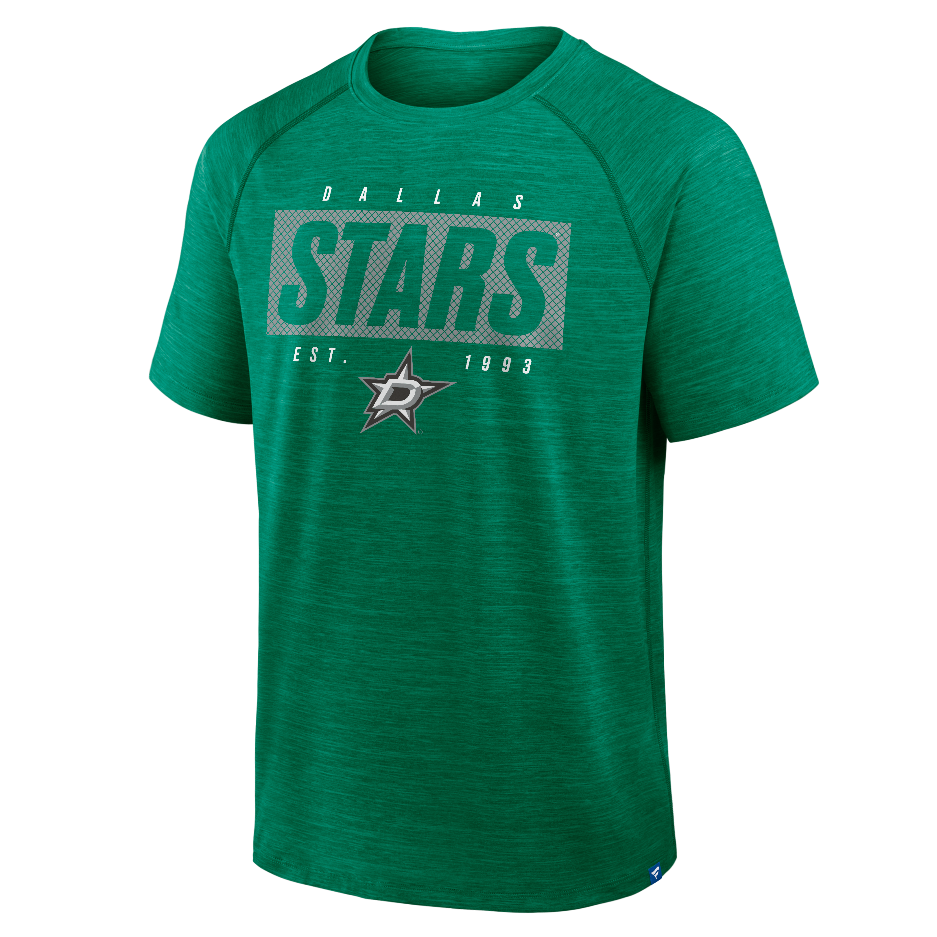 Men's Fanatics Heather Kelly Green Dallas Stars Breakaway Clutch Raglan T-Shirt