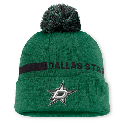Dallas Stars Fanatics Authentic Pro Rink Cuffed Knit Hat with Pom - Kelly Green