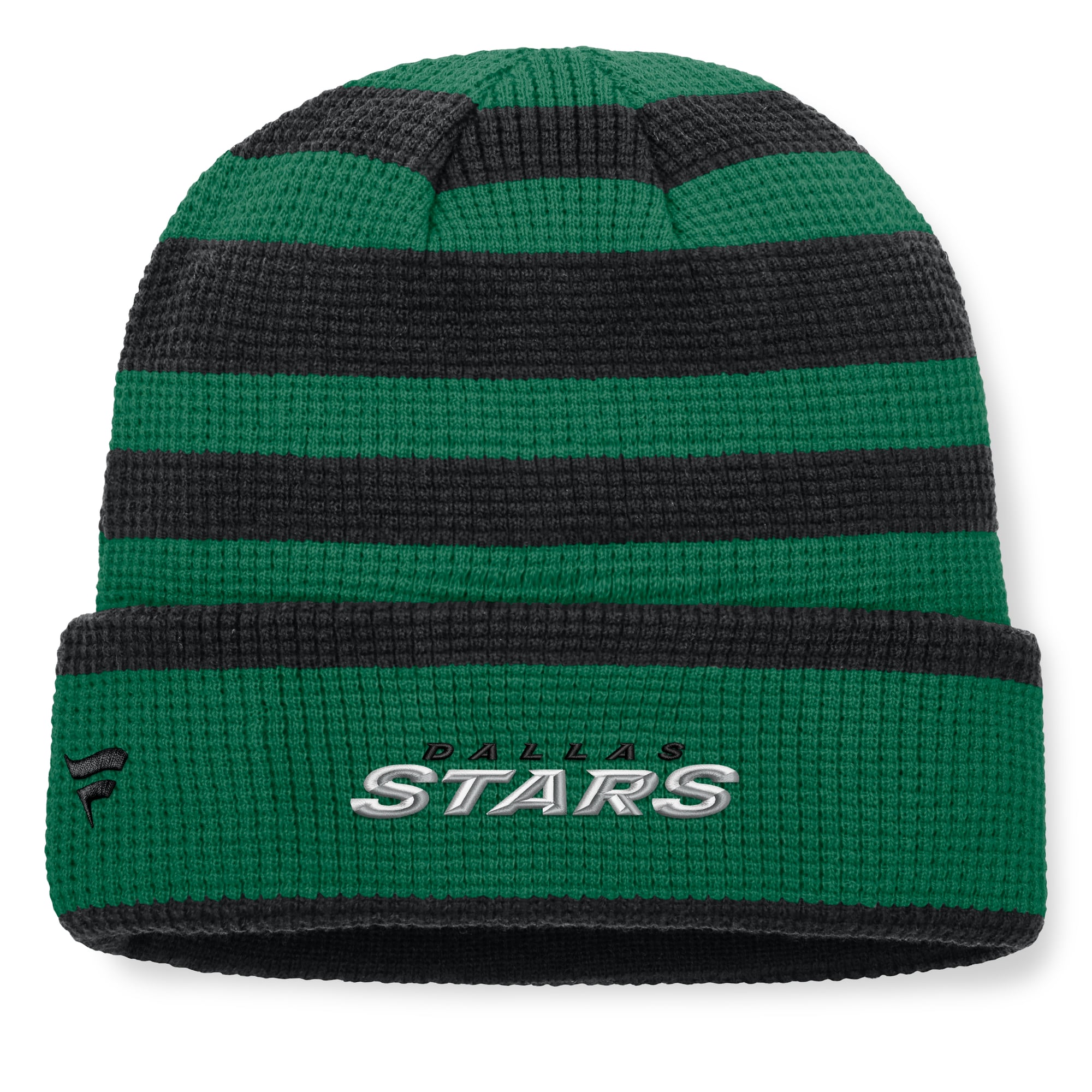 Bonnet tricoté à revers vert Kelly/noir Dallas Stars Fundamental Steady pour homme de Fanatics