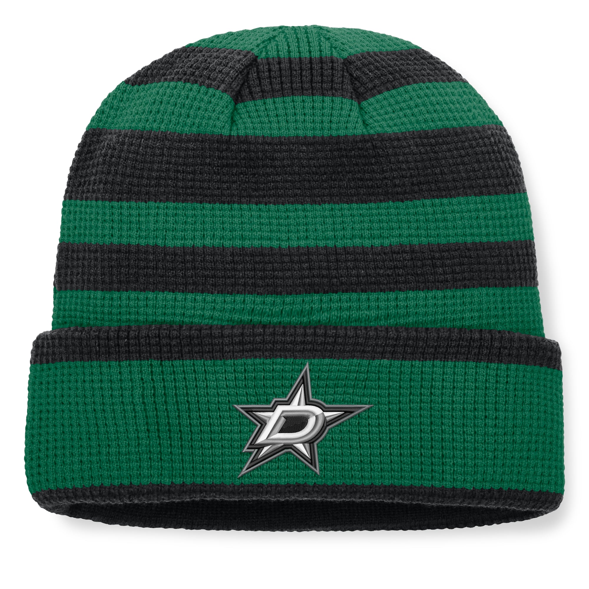 Bonnet tricoté à revers vert Kelly/noir Dallas Stars Fundamental Steady pour homme de Fanatics