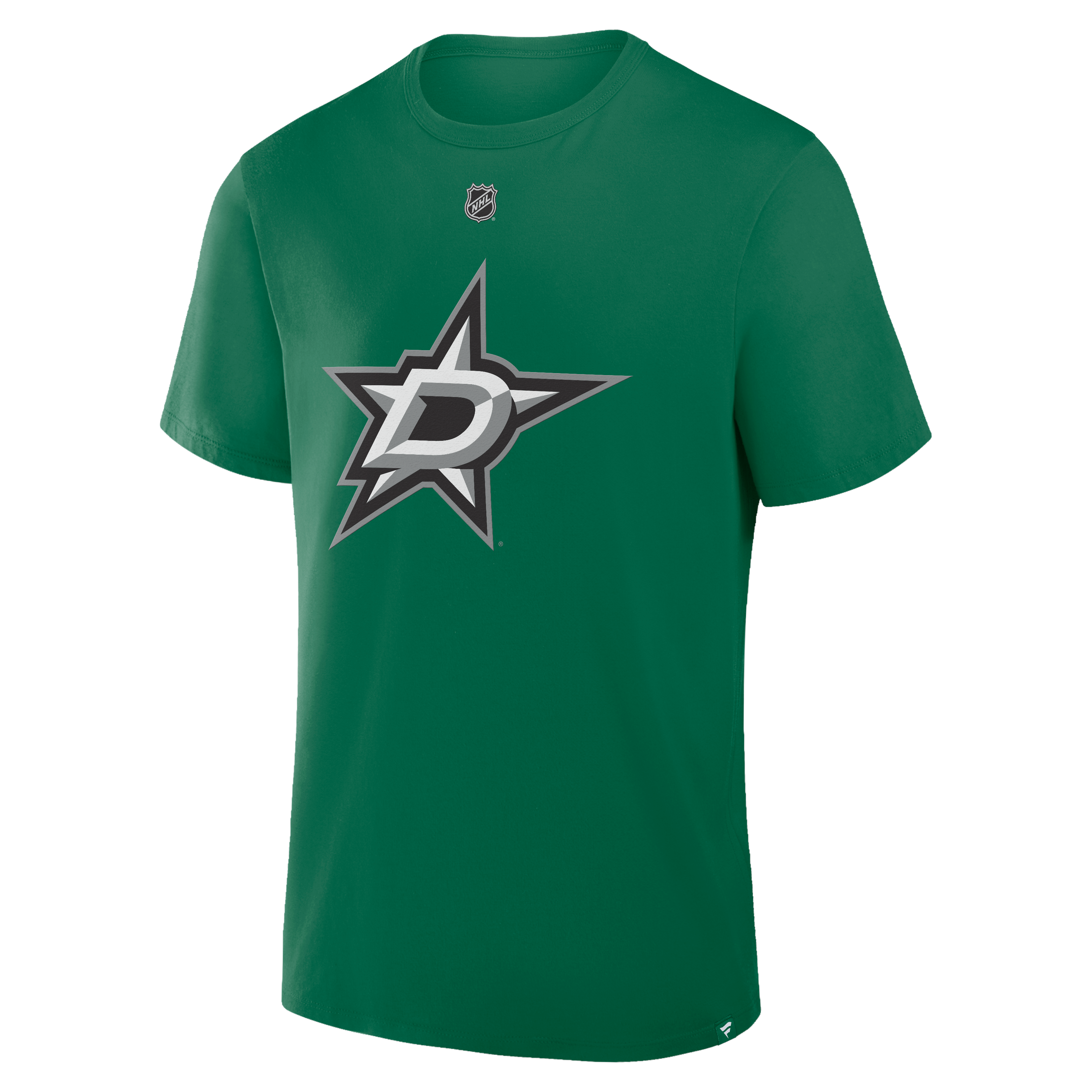 T-shirt authentique Fanatics Wyatt Johnston vert Kelly des Dallas Stars pour homme, avec nom et numéro superposés