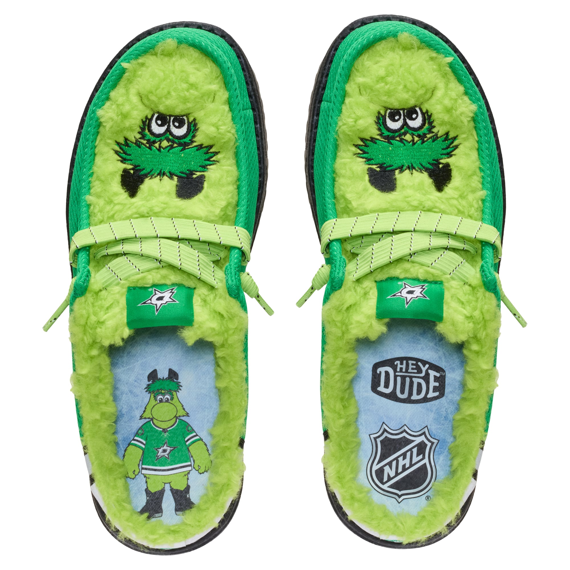 Pantoufles décontractées Hey Dude vertes Dallas Stars Wally pour hommes