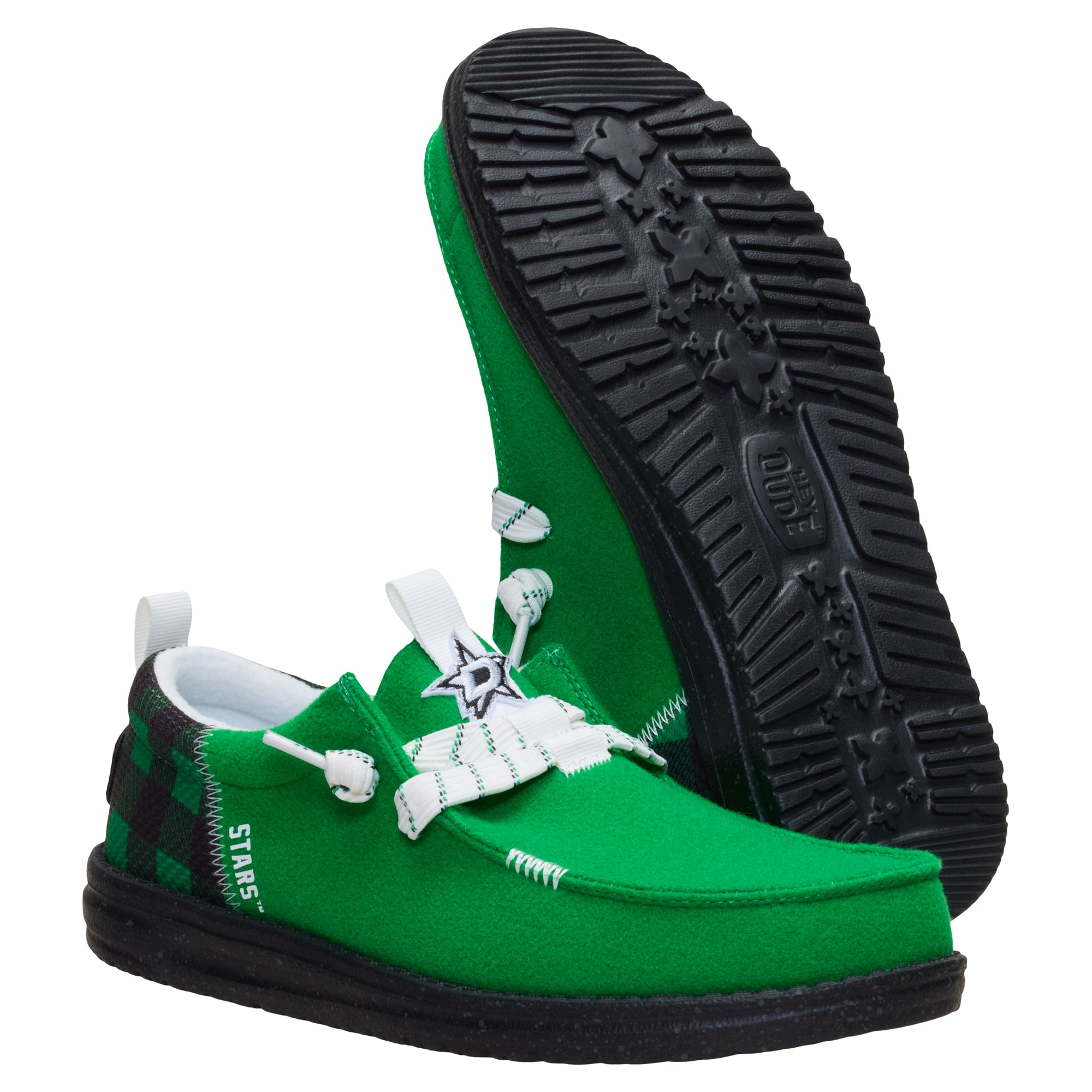 Chaussures décontractées à enfiler pour hommes Hey Dude Kelly Green Dallas Stars Wally Funk