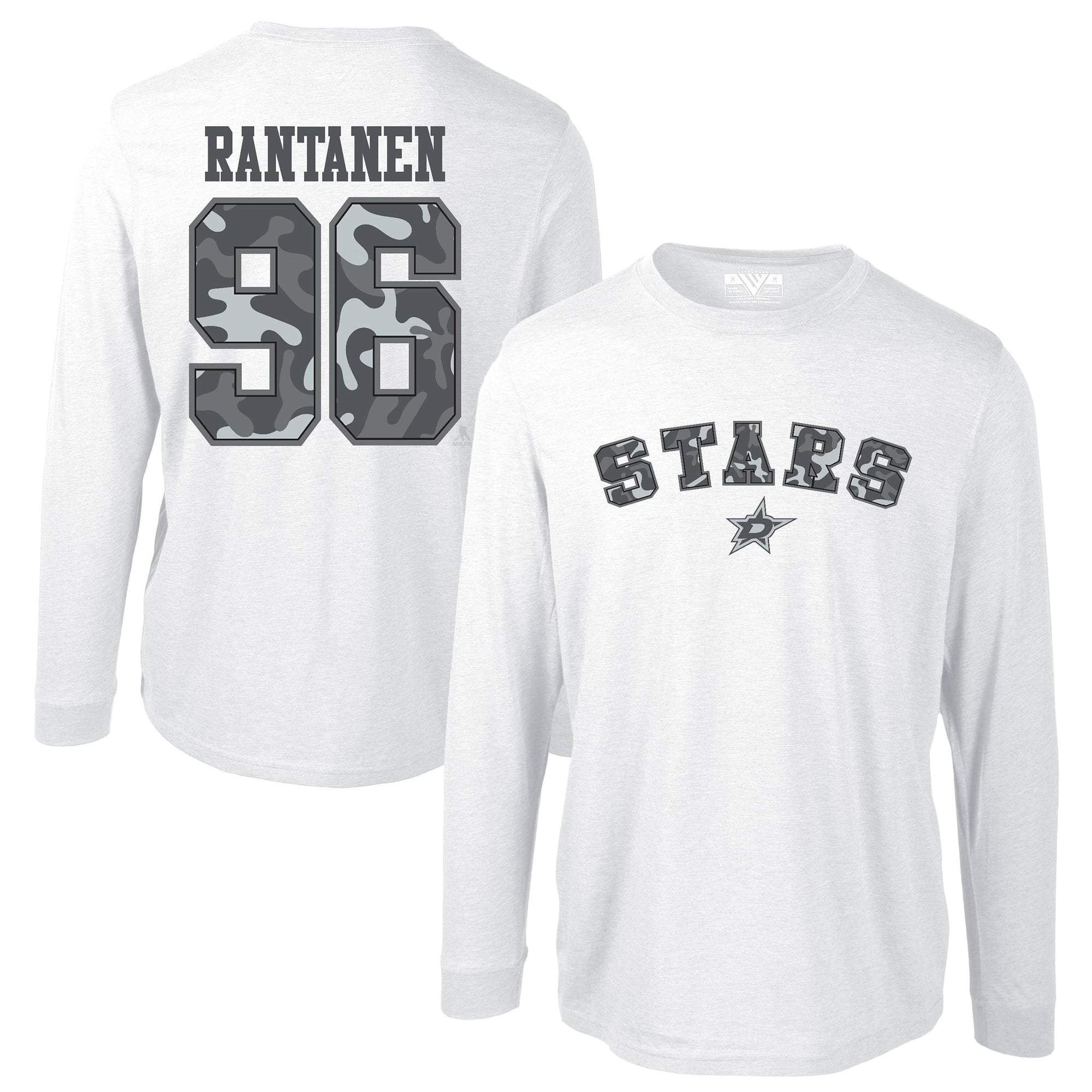T-shirt à manches longues pour homme Levelwear Mikko Rantanen blanc Dallas Stars Oscar