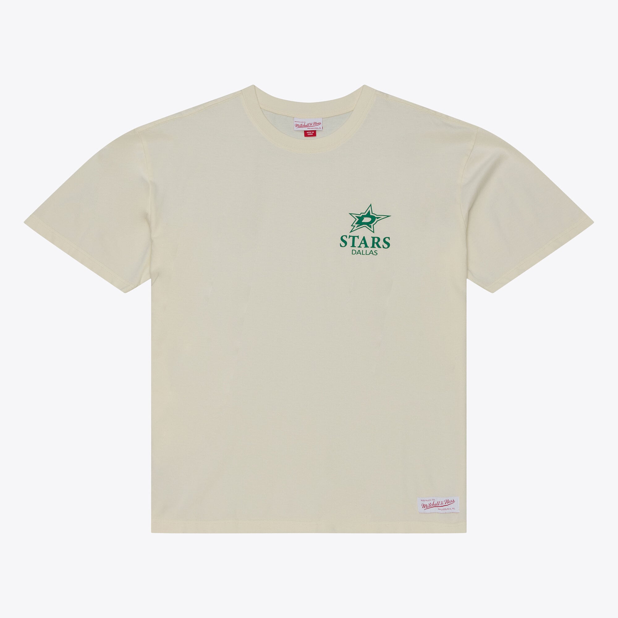Men's Mitchell & Ness Cream Dallas Stars Core Essentials T-Shirt
