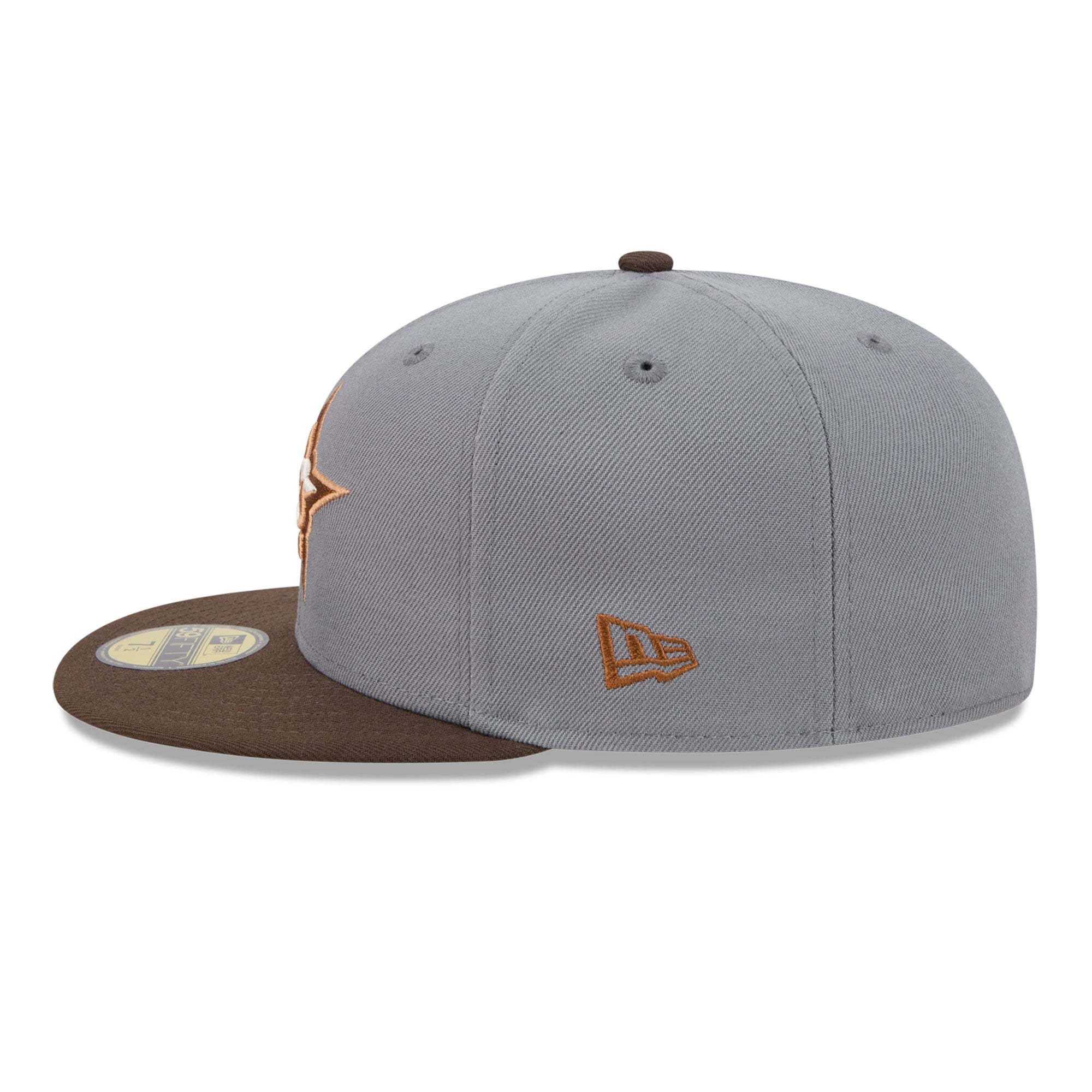Casquette ajustée New Era 59FIFTY pour homme, coloris anthracite/marron, Dallas Stars, motif bois.