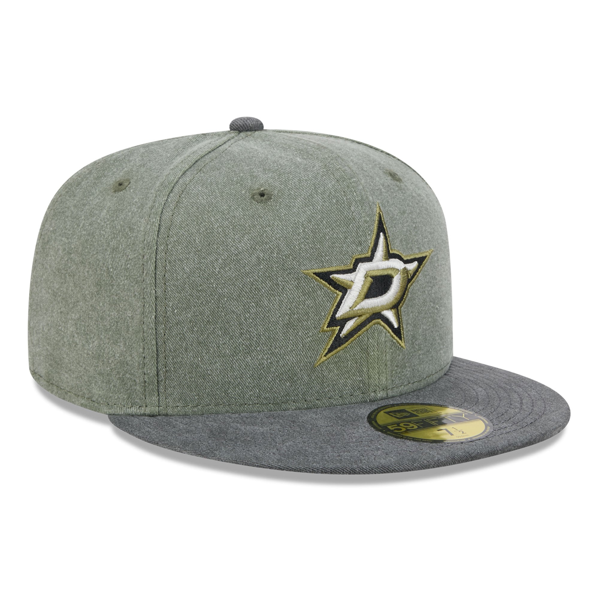 Men's New Era Olive/Black Dallas Stars Roll Call 59FIFTY Fitted Hat