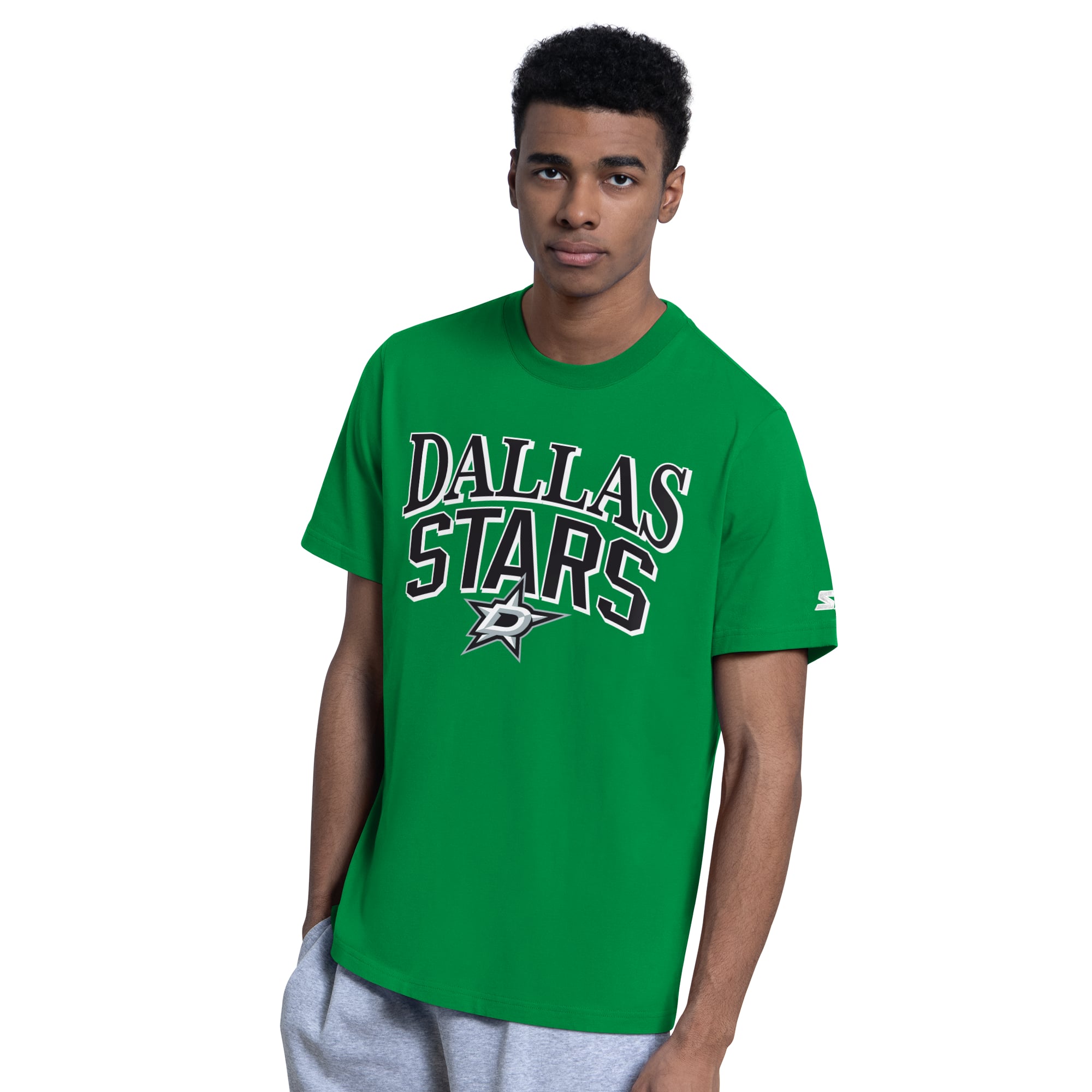 Lot de deux t-shirts Starter pour homme, vert Kelly/gris chiné, Dallas Stars