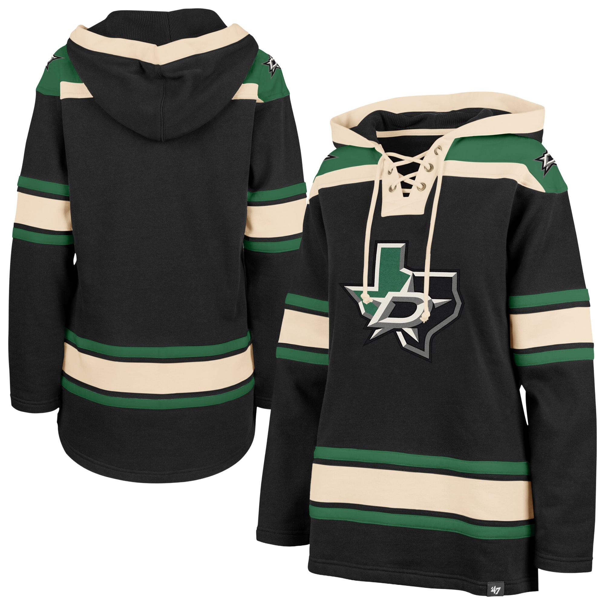 Sweat à capuche lacets Superior Lacer noir Dallas Stars '47 pour femme
