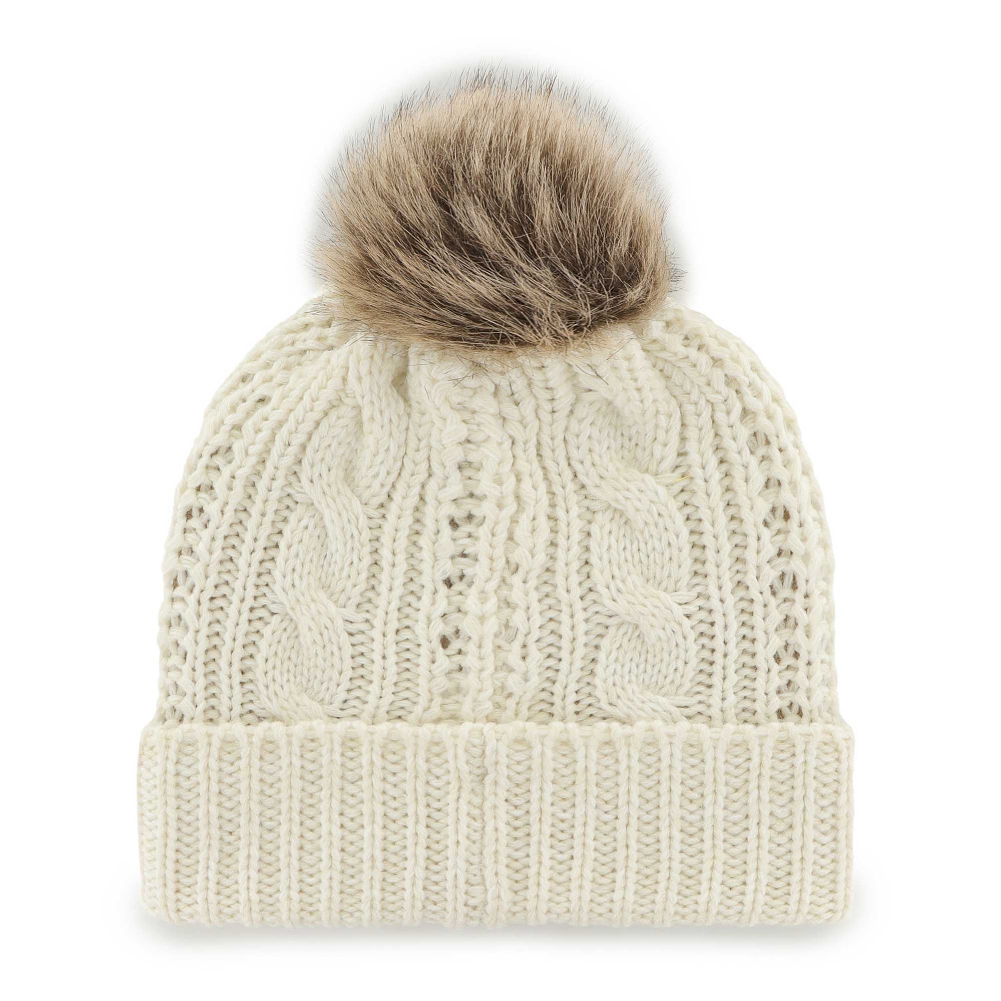 Bonnet en tricot à revers Meeko '47 Dallas Stars crème pour femmes avec pompon
