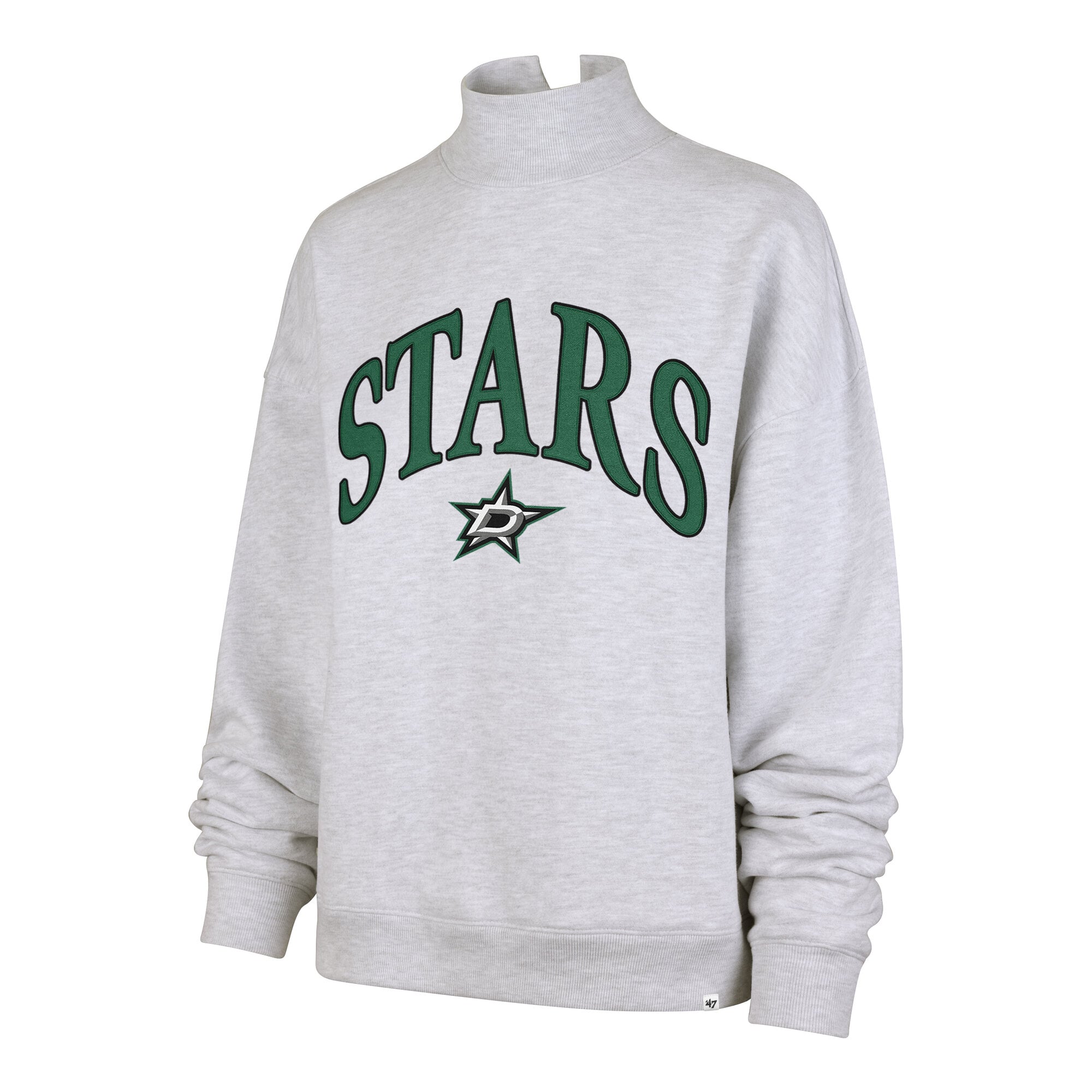 Women's '47 Gray Dallas Stars Vantage Mock Neck Fleece Sweatshirt