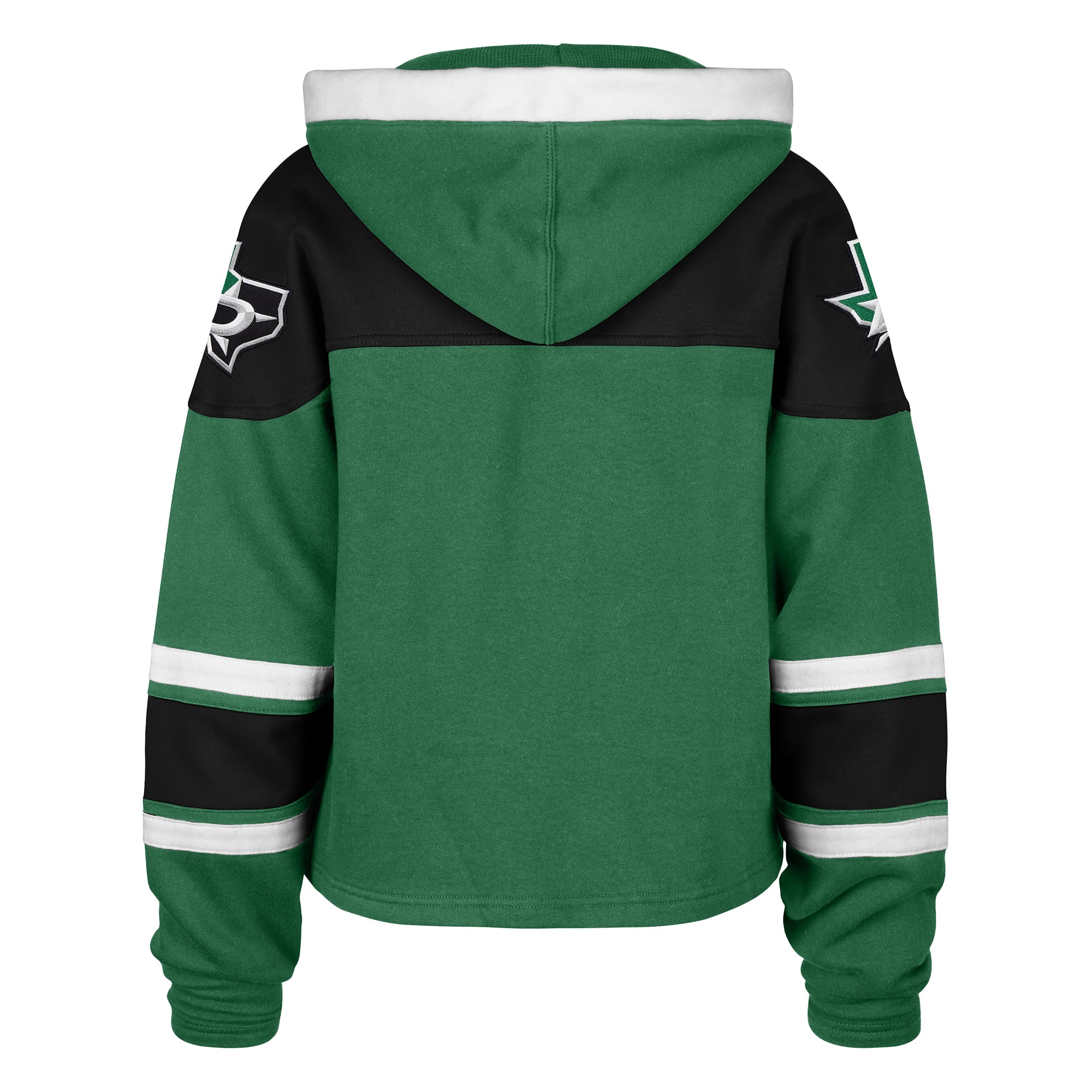 Sweat à capuche court lacets vert Kelly '47 pour femme des Dallas Stars