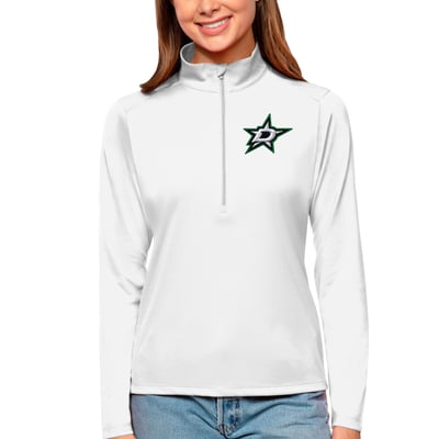 Dallas Stars Antigua Women's Tribute Quarter-Zip Pullover Top - White