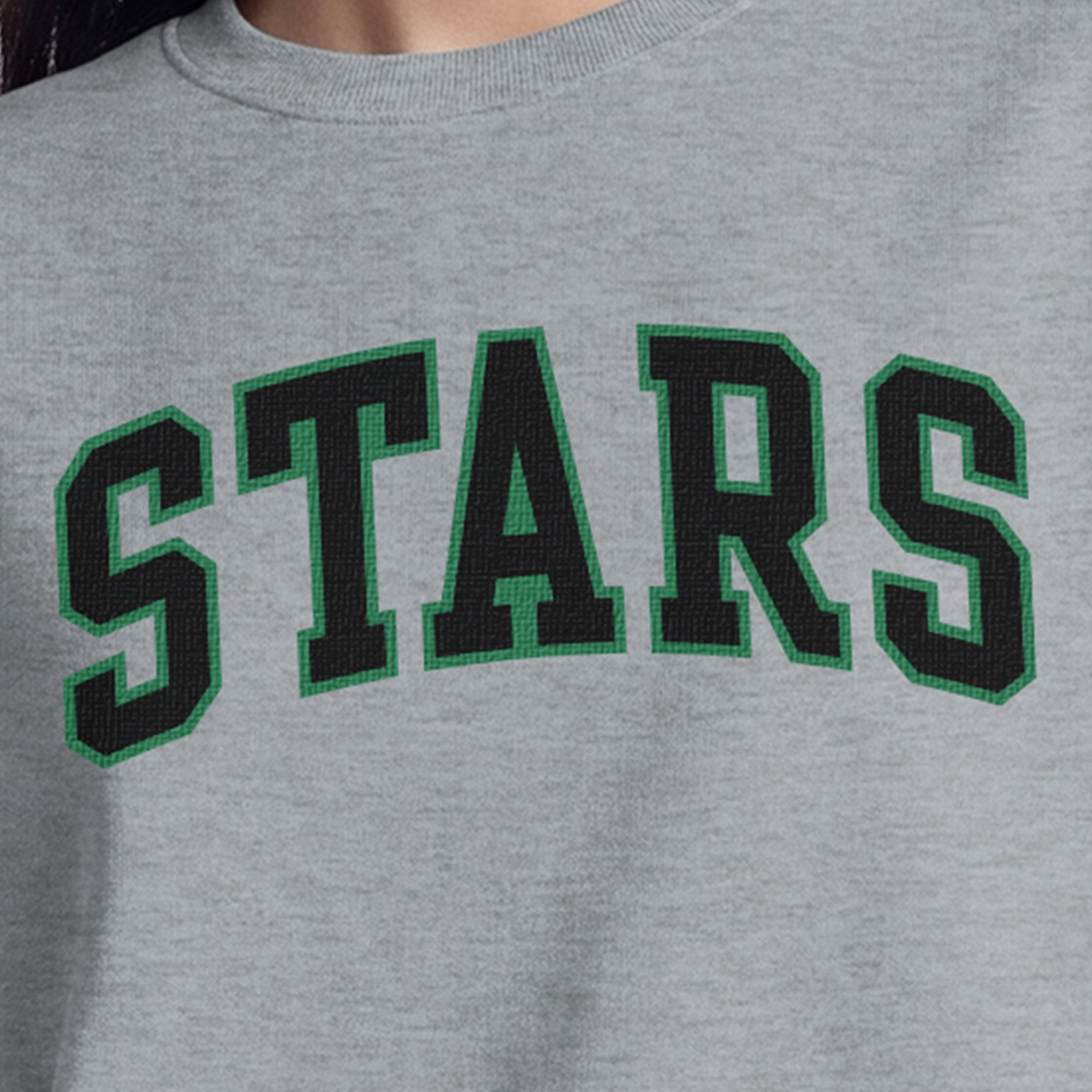Women's Champion  Heather Gray Dallas Stars Applique Crewneck Sweatshirt
