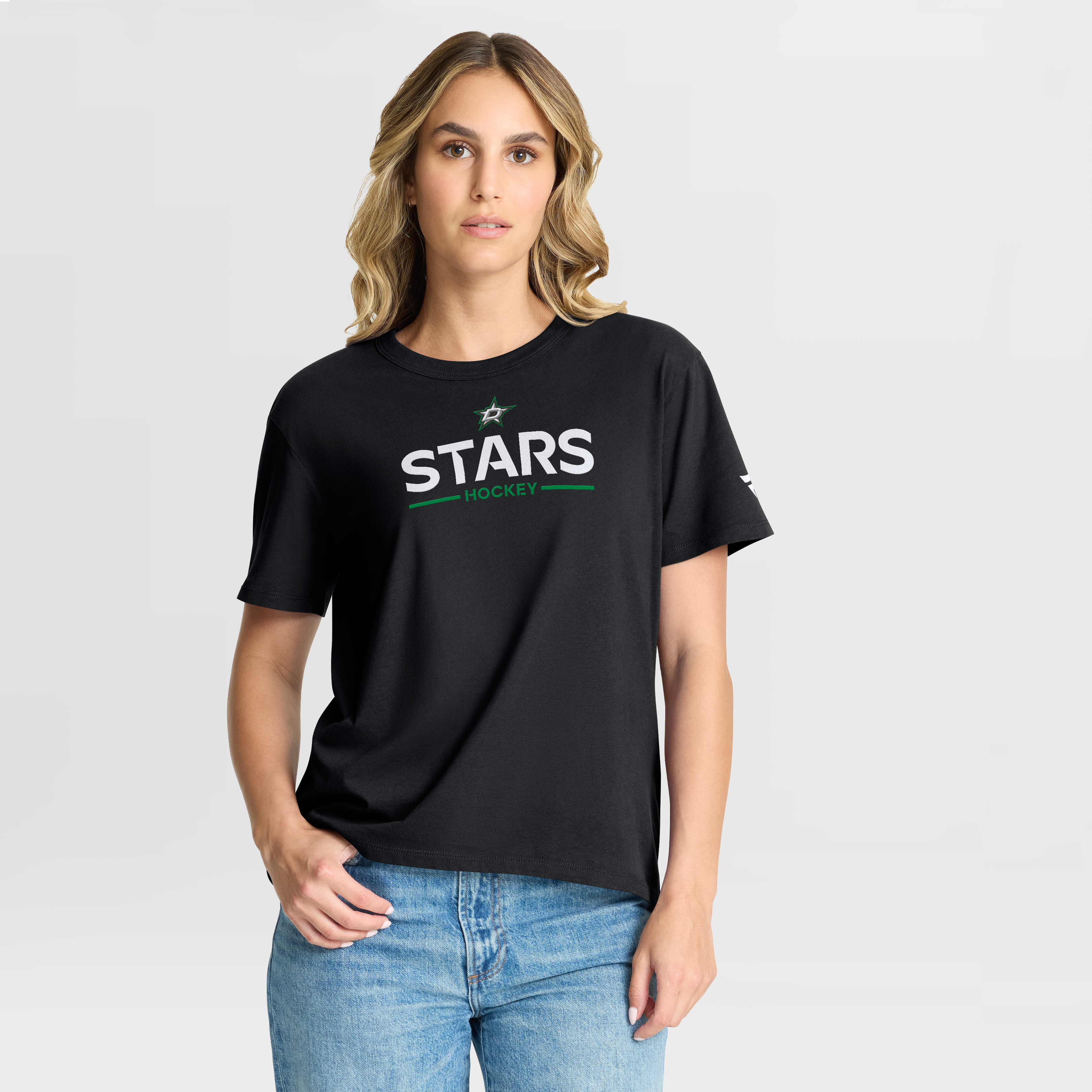 T-shirt Fanatics noir authentique pour femme des Dallas Stars