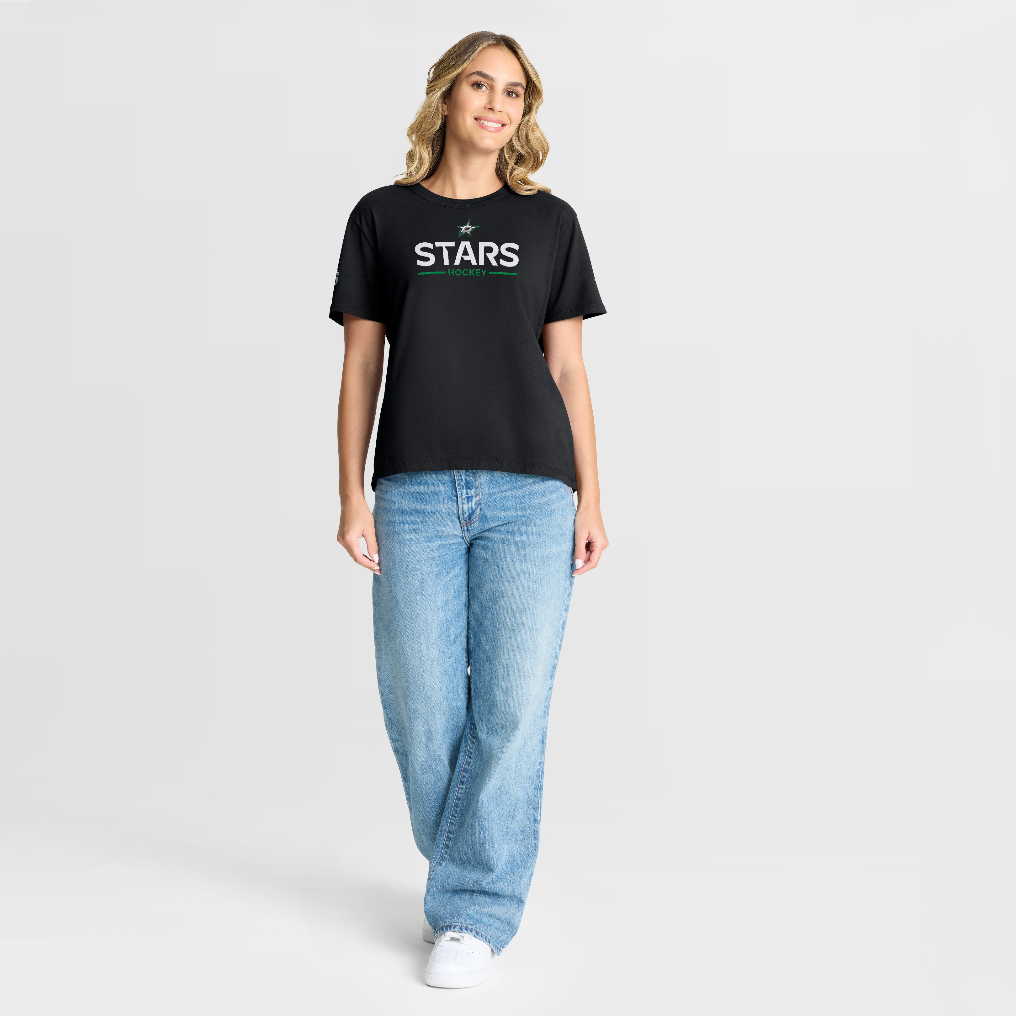 T-shirt Fanatics noir authentique pour femme des Dallas Stars