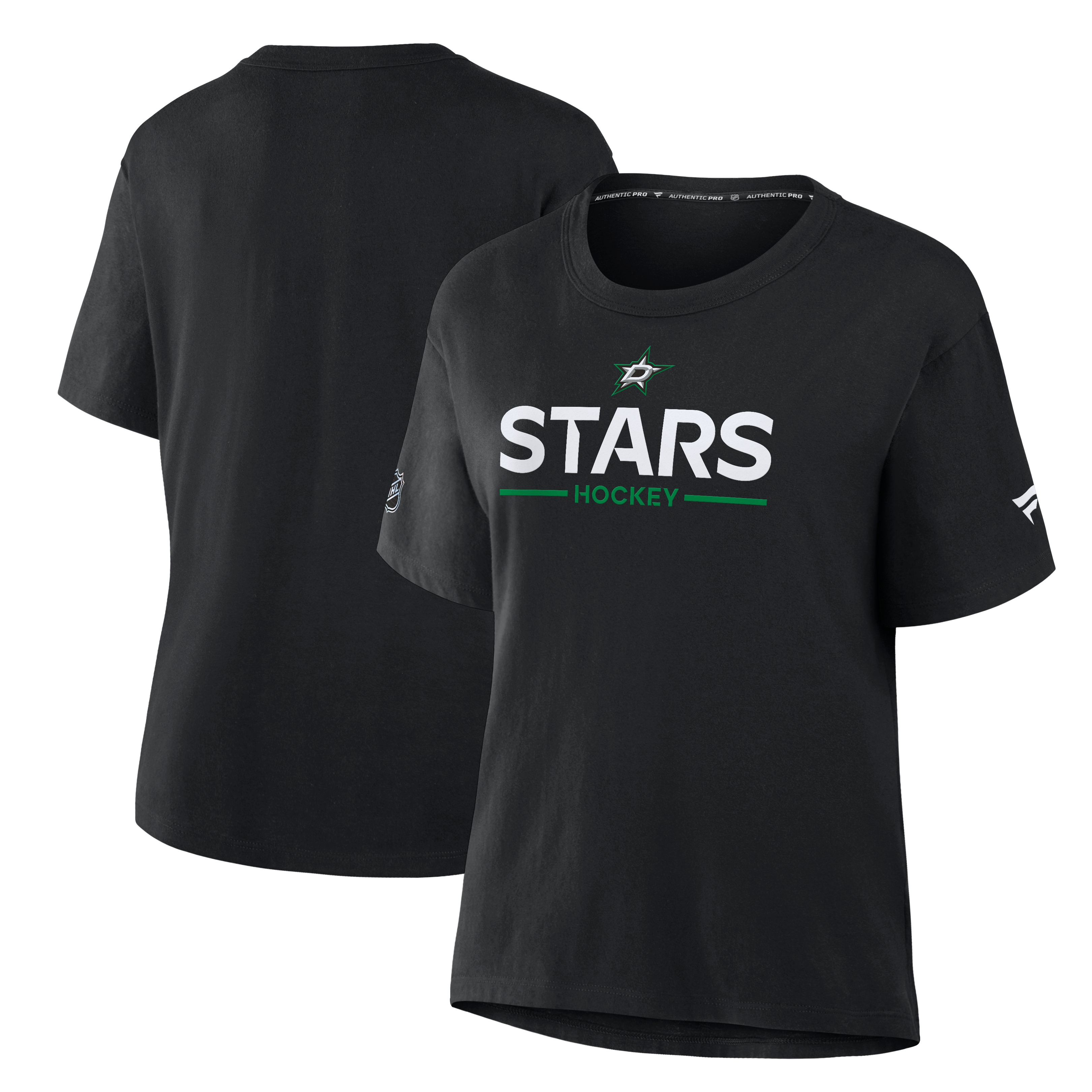 T-shirt Fanatics noir authentique pour femme des Dallas Stars