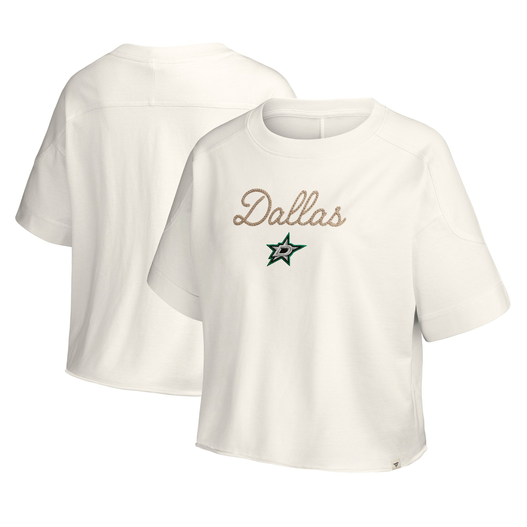 Haut à coutures chaîne crème Fanatics Dallas Stars pour femme