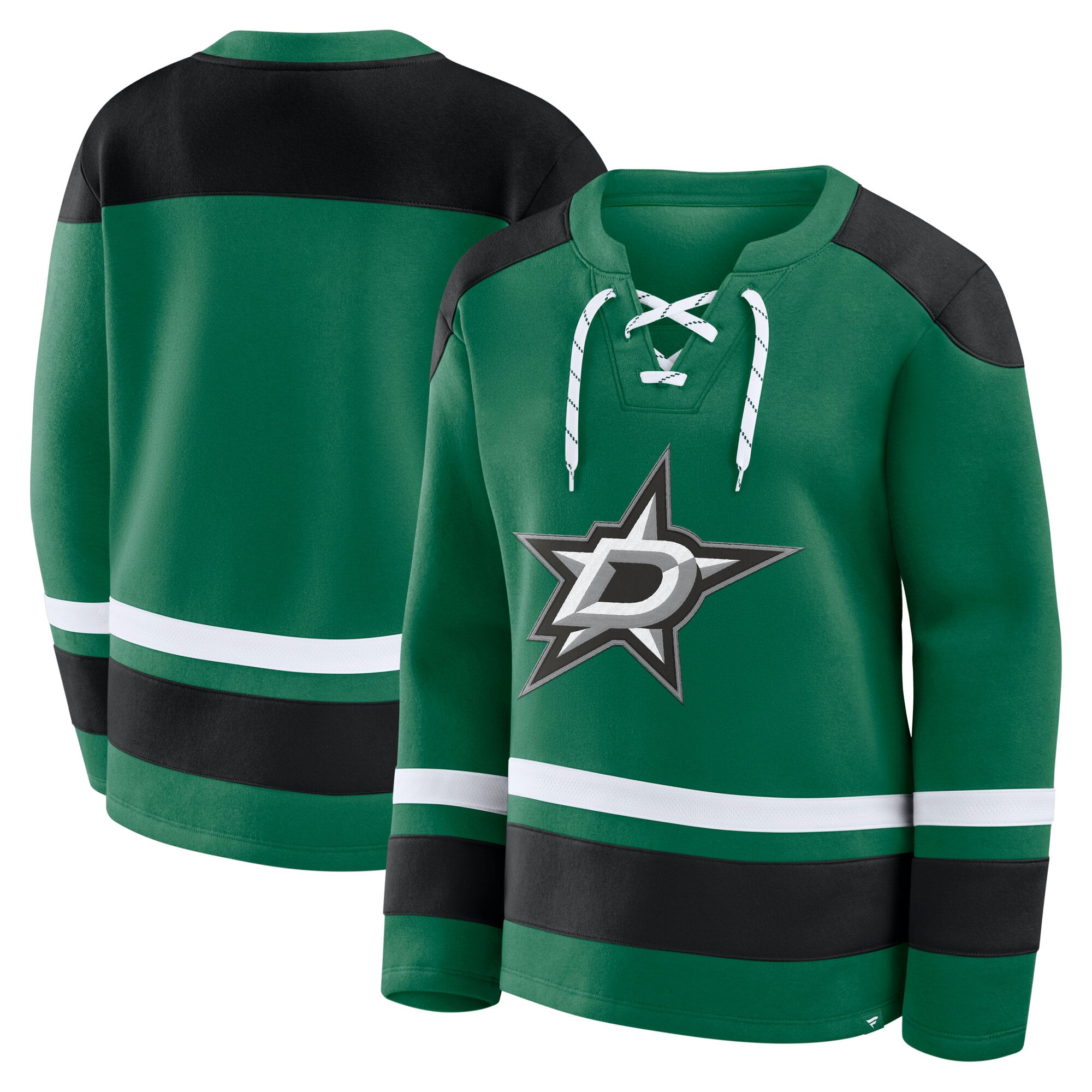 Sweat-shirt à manches longues et lacets Fanatics Green Dallas Stars Icing pour femme