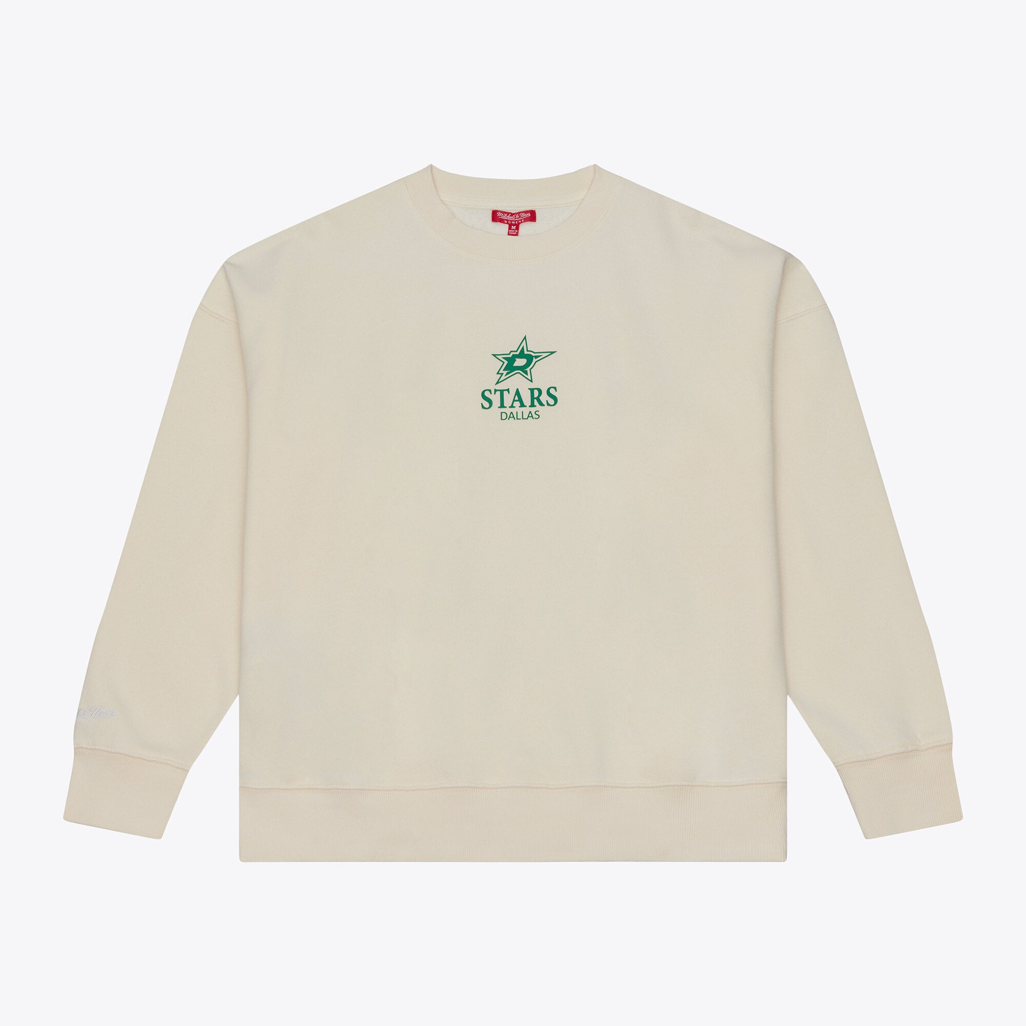 Women's Mitchell & Ness Cream Dallas Stars Core Essentials Sweatshirt