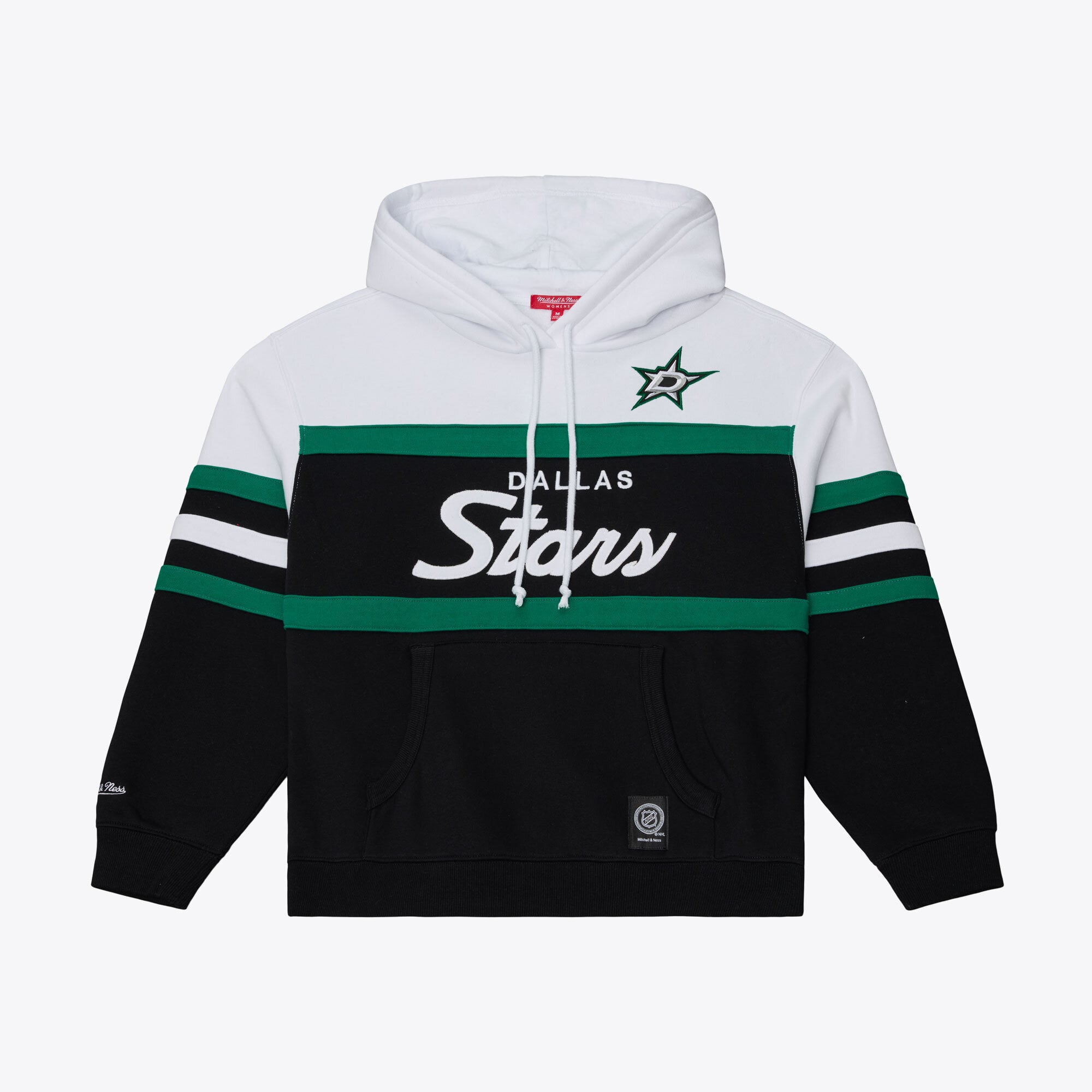 Women's Mitchell & Ness  White/Black Dallas Stars Head Coach Hoodie