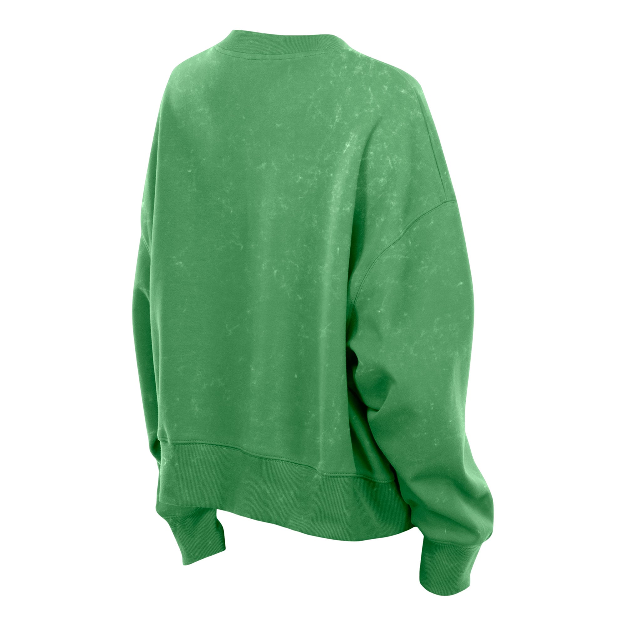 Women's New Era  Kelly Green Dallas Stars Throwback Mineral Wash French Terry Crew Sweatshirt