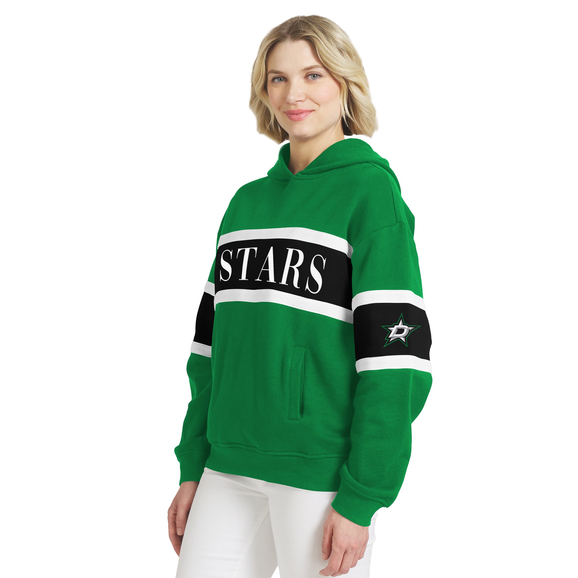 Sweat à capuche rayé Kelly Green Dallas Stars pour femme de la marque WEAR by Erin Andrews