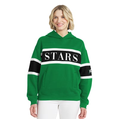Women's Dallas Stars  WEAR by Erin Andrews Kelly Green Colorblock Stripe Hoodie