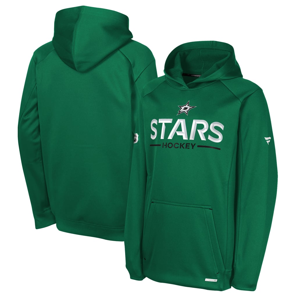 Youth Dallas Stars Fanatics Kelly Green Authentic Pro Rink Raglan Hoodie