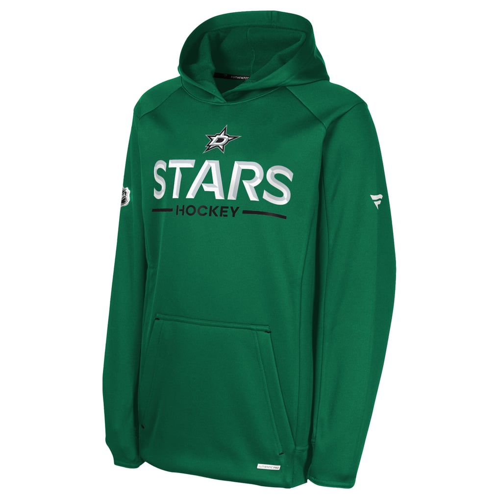 Youth Dallas Stars Fanatics Kelly Green Authentic Pro Rink Raglan Hoodie