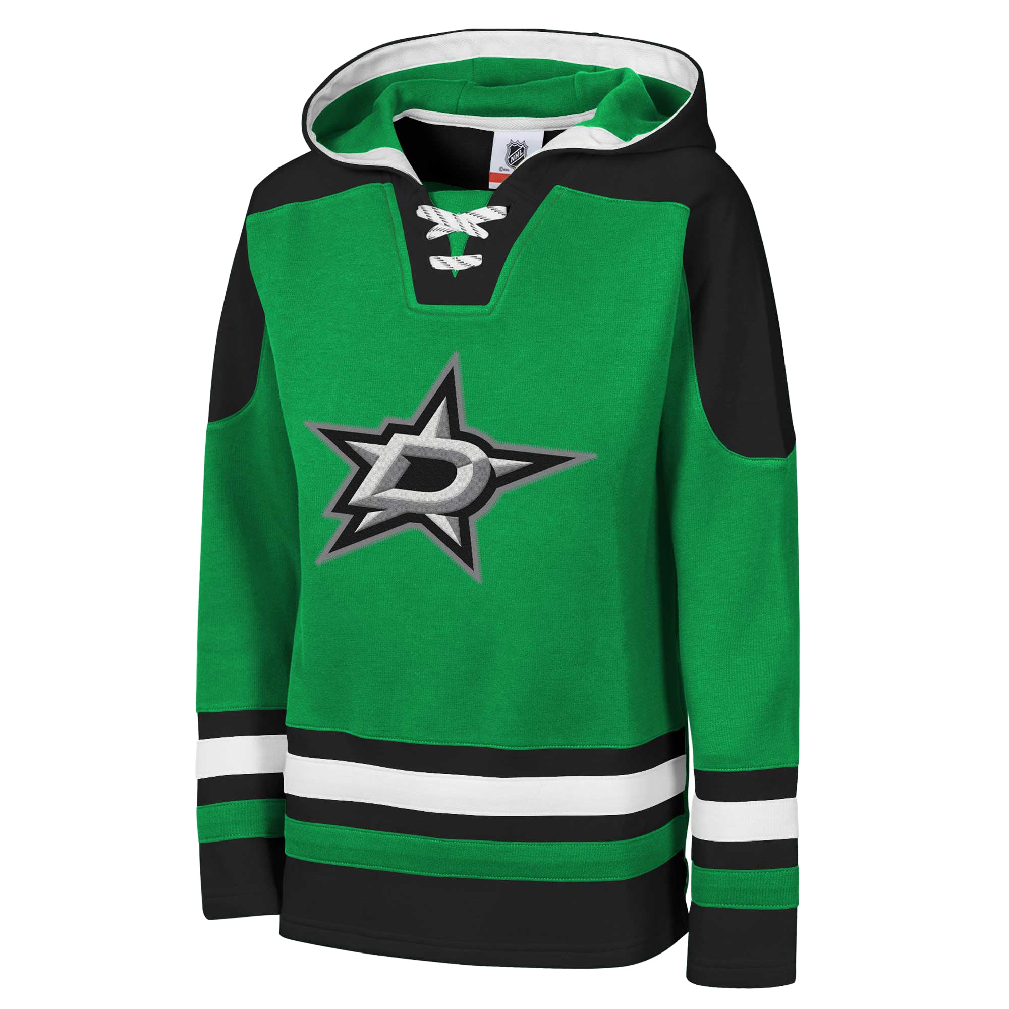 Sweat à capuche raglan col en V Youth Outerstuff Kelly Green Dallas Stars Ageless Must Have