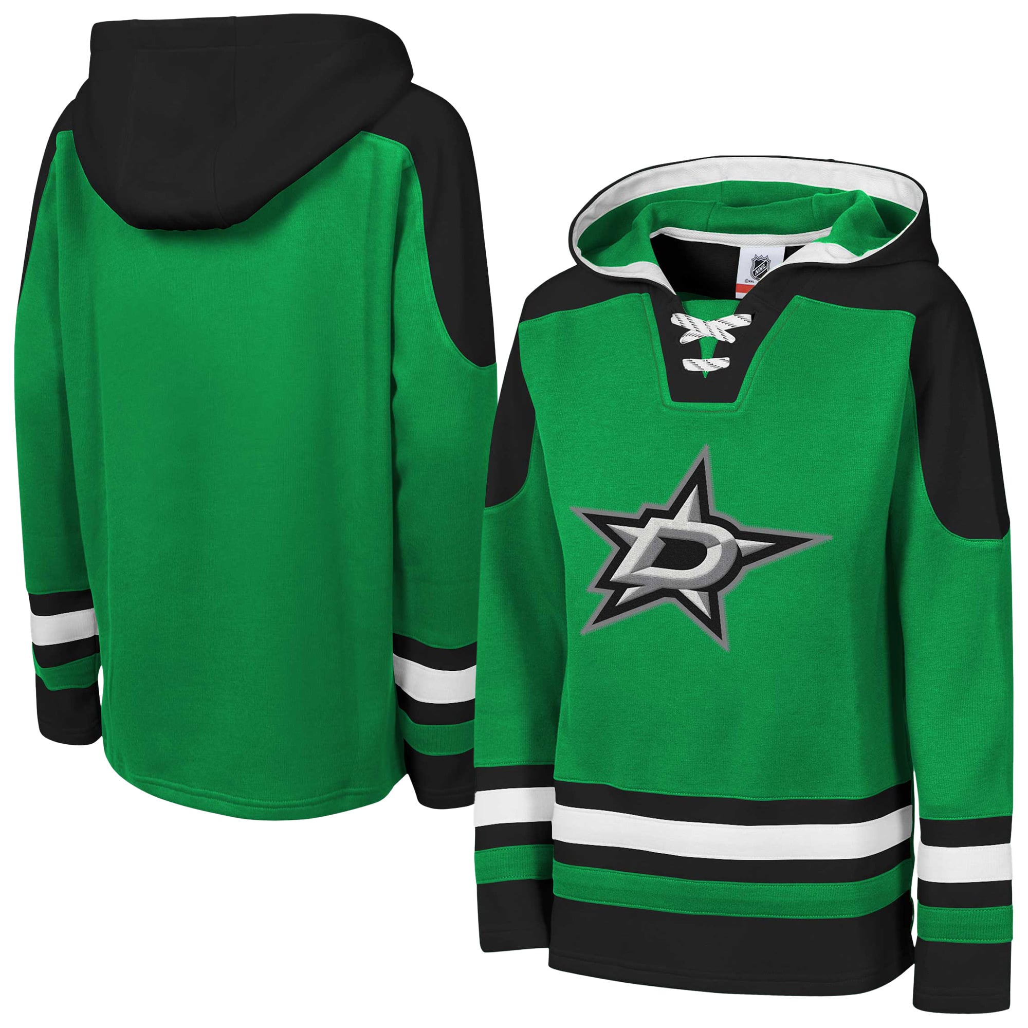 Sweat à capuche raglan col en V Youth Outerstuff Kelly Green Dallas Stars Ageless Must Have