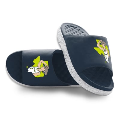 Paige Bueckers Dallas Wings ISlide Unisex Cowboy Hat Motive Slide Sandals - Navy