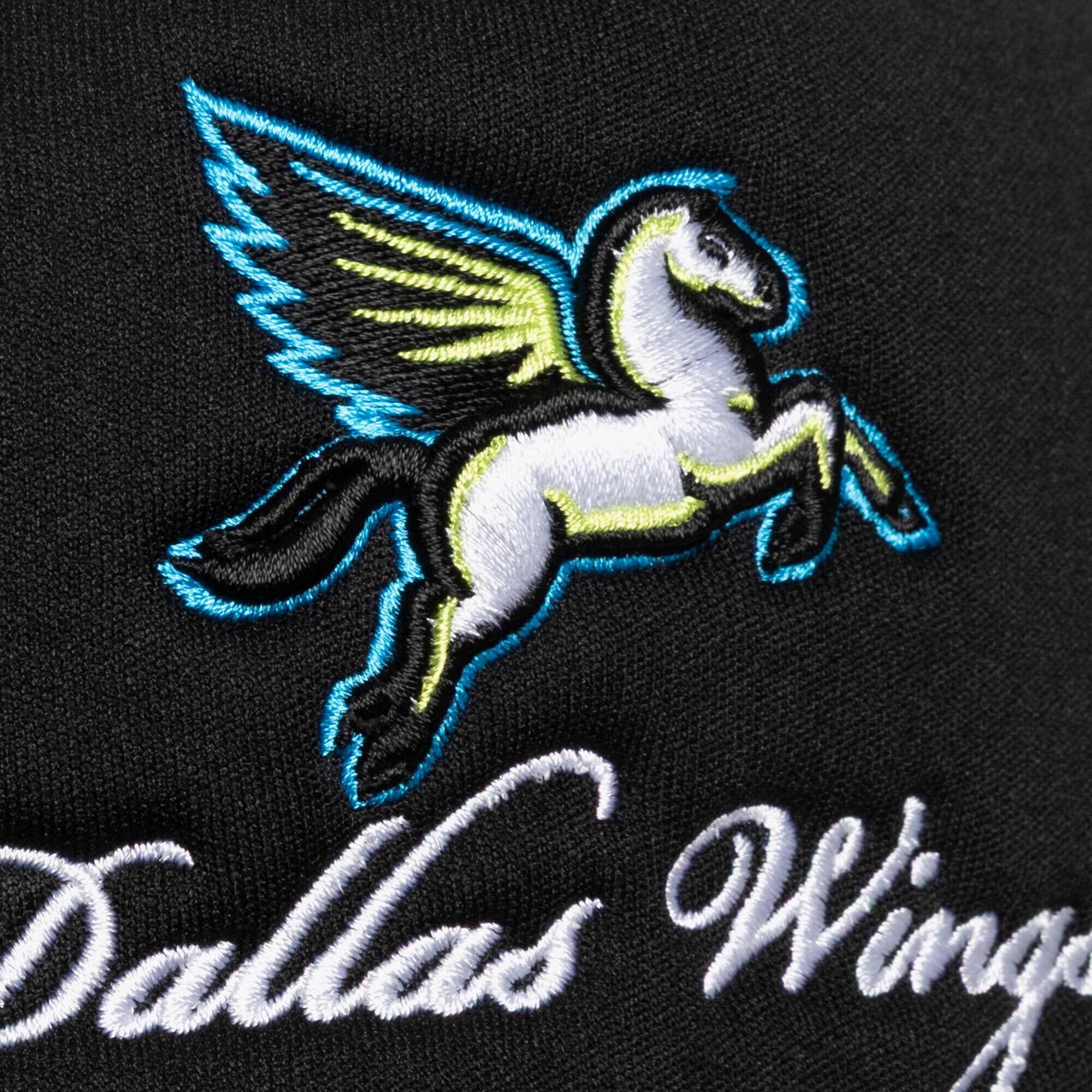 Unisex Mitchell & Ness Black Dallas Wings Script Pro Pinch Adjustable Trucker Hat