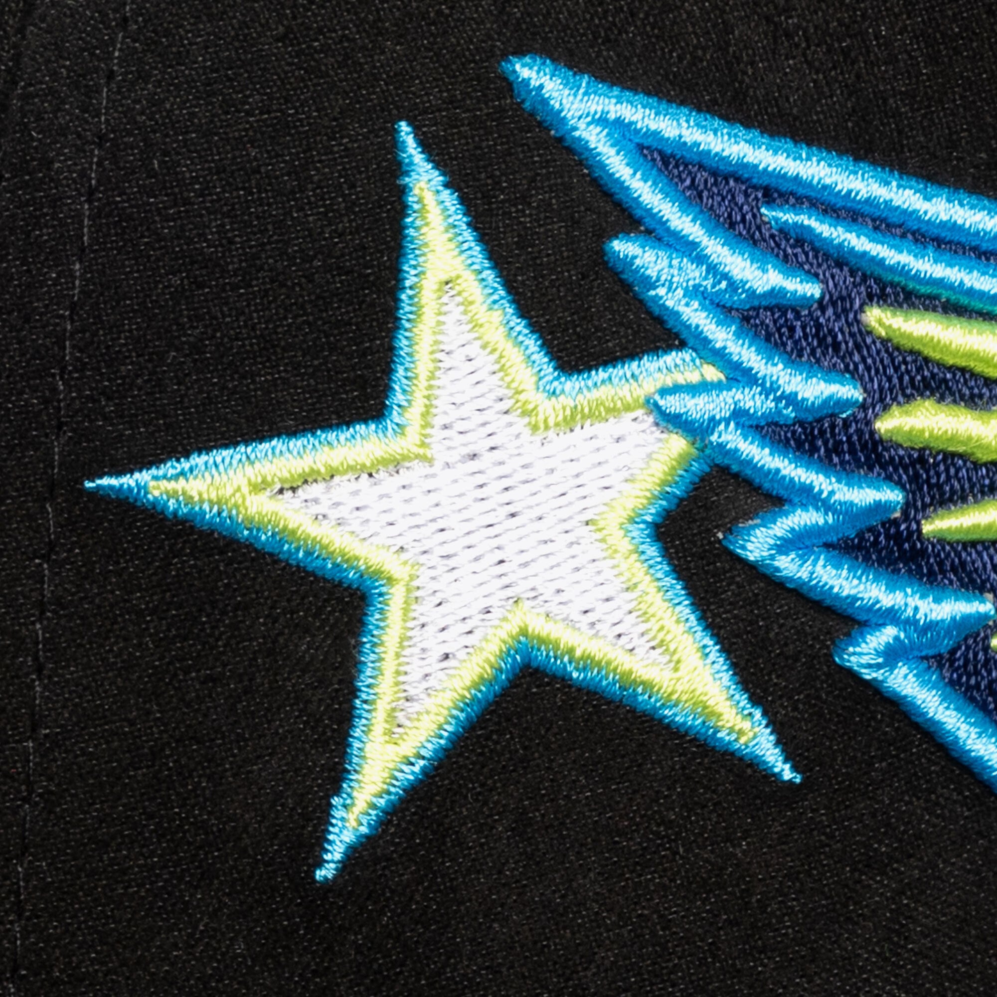 Unisex Mitchell & Ness Black Dallas Wings Star Splash Pro Snapback Hat